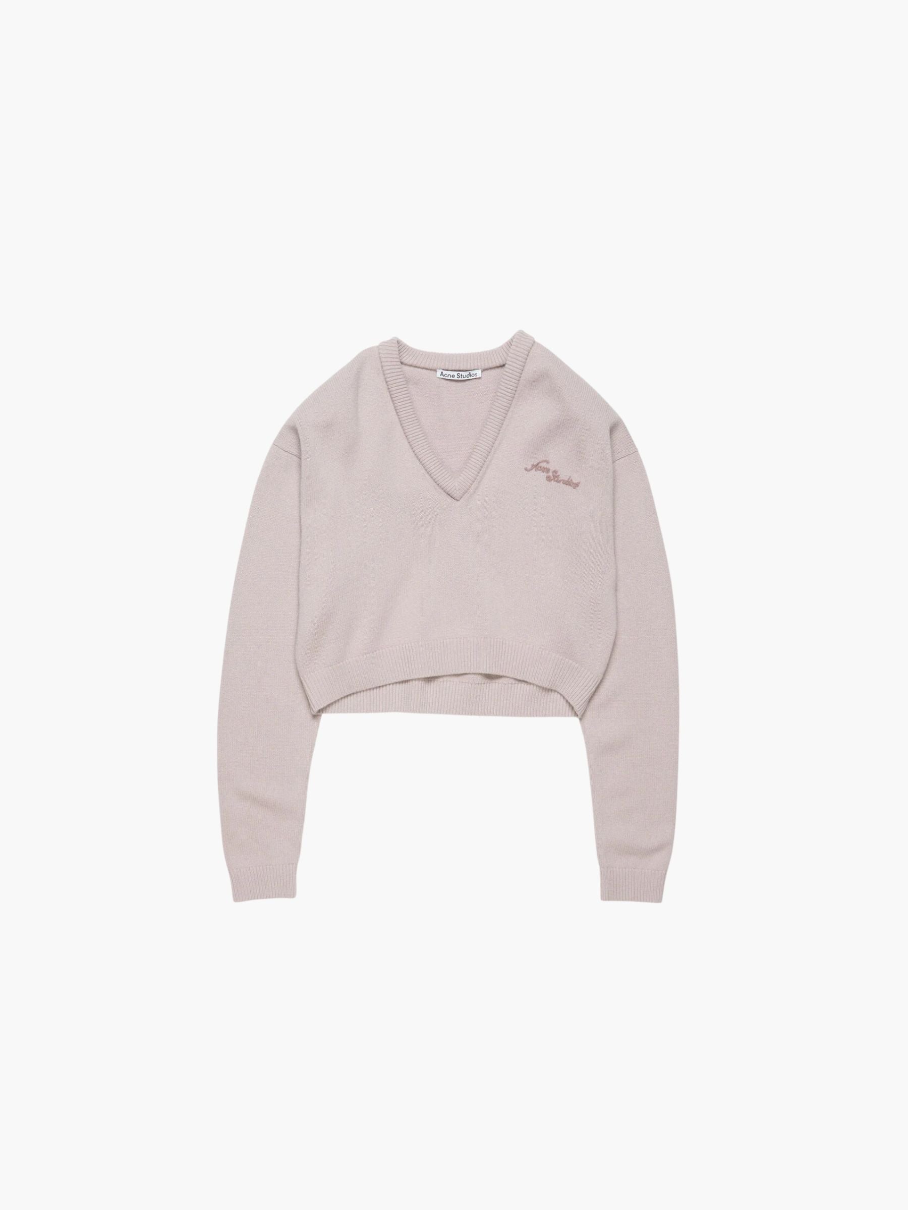 Acne Studios Wide Cropped Pullover Pale Grey
