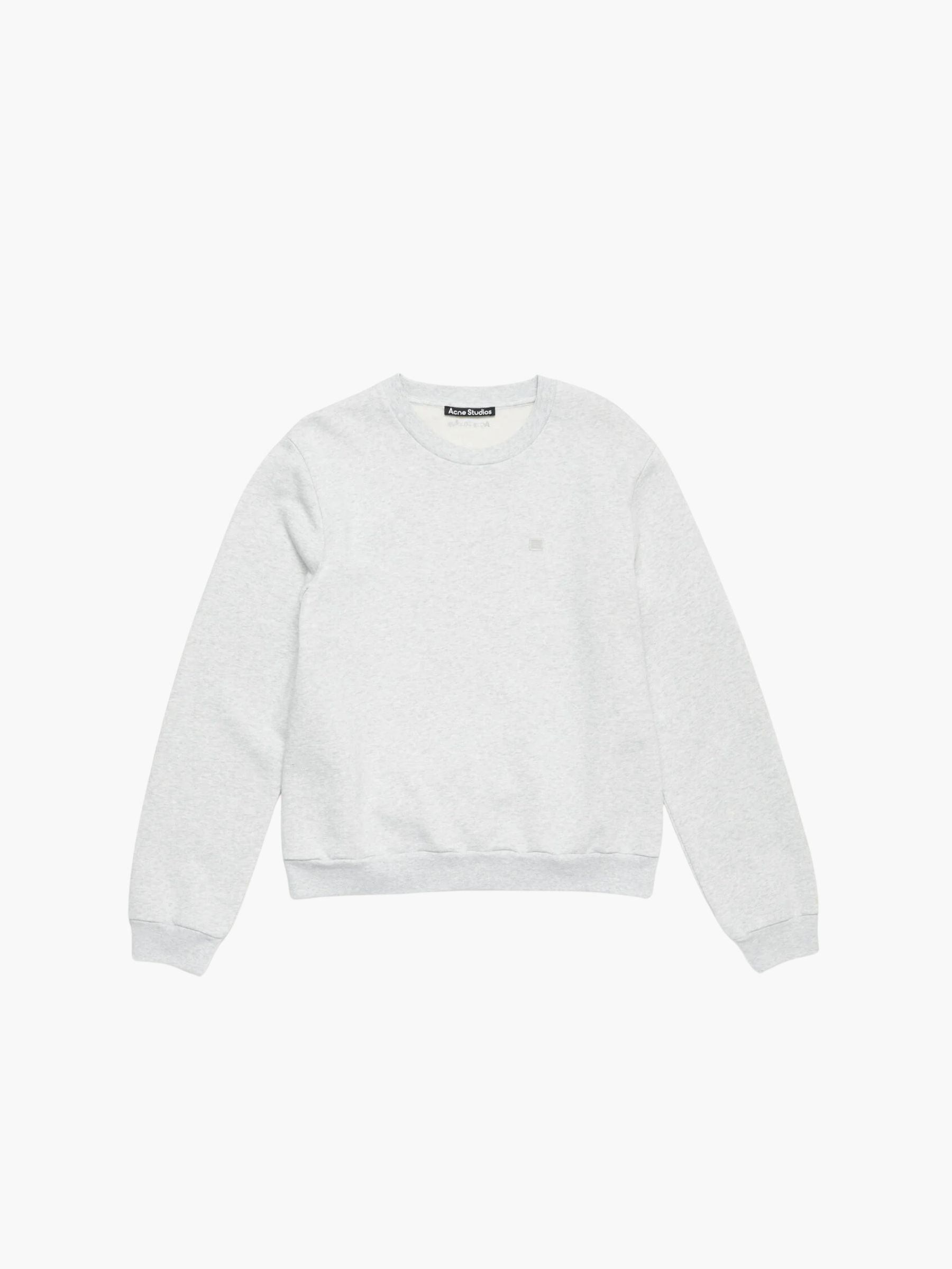 Acne Studios U Face Logo Sweatshirt Pale Grey Melange