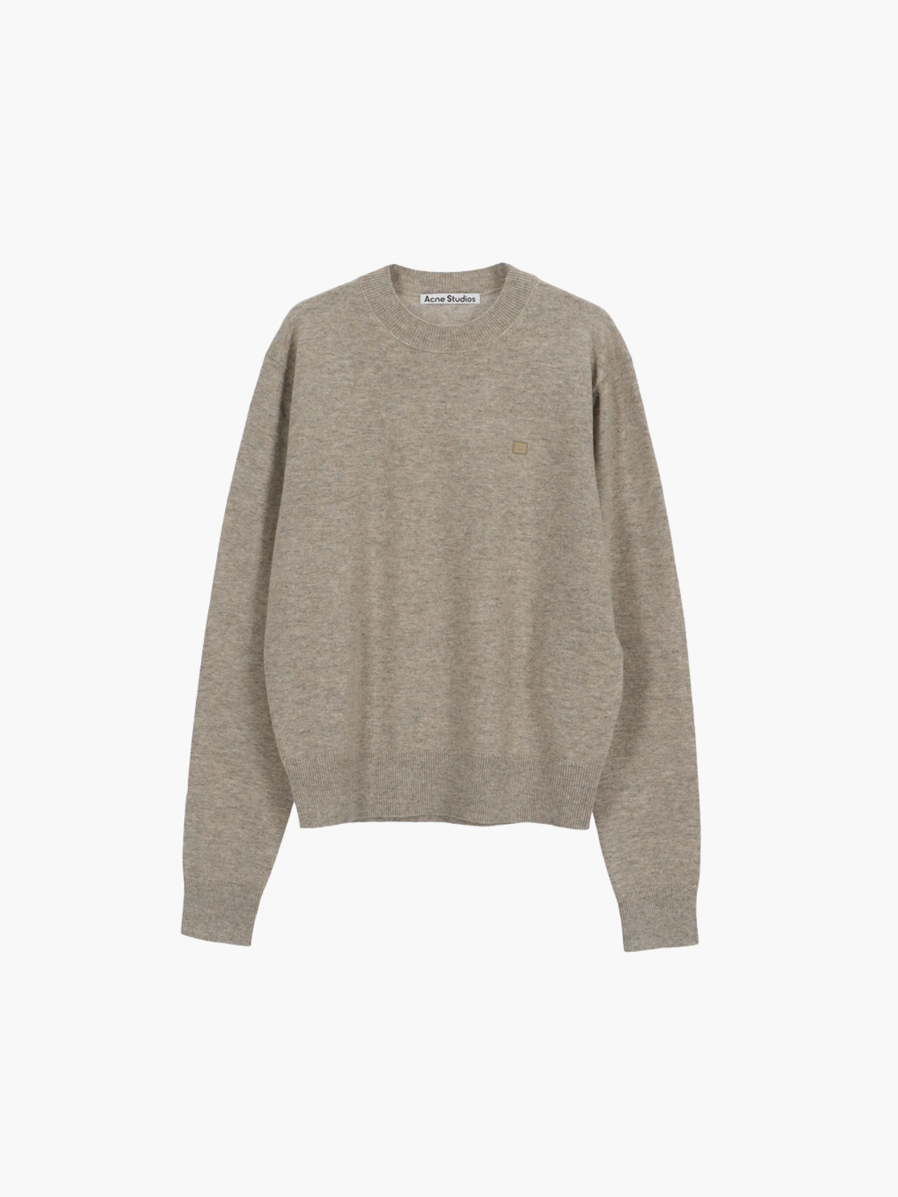 Acne Studios U Face Logo Pullover Greige Melange