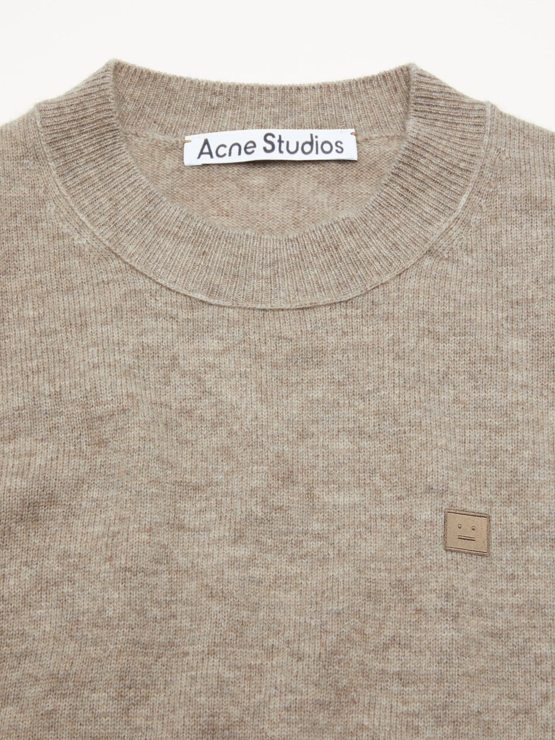 Acne Studios U Face Logo Pullover Greige Melange