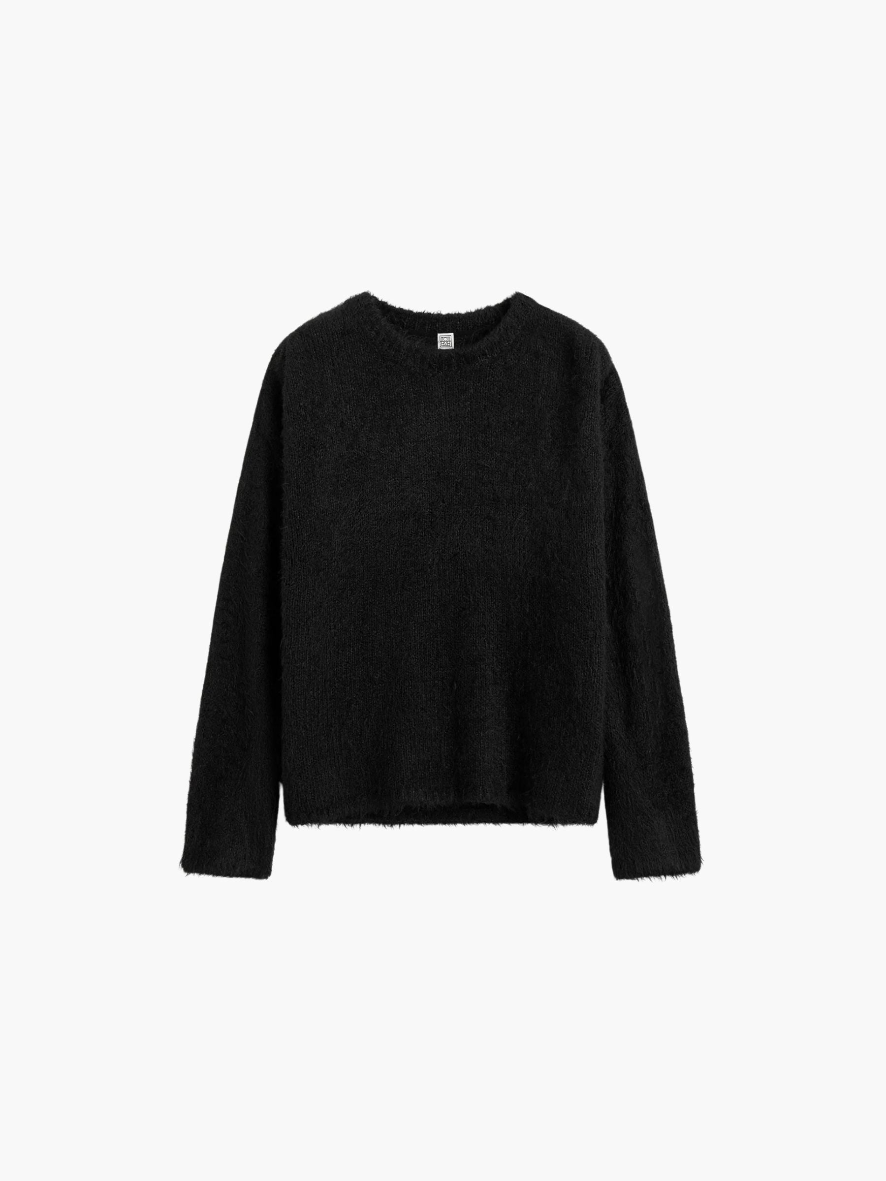 Toteme Boxy Silk Knit Pullover Black