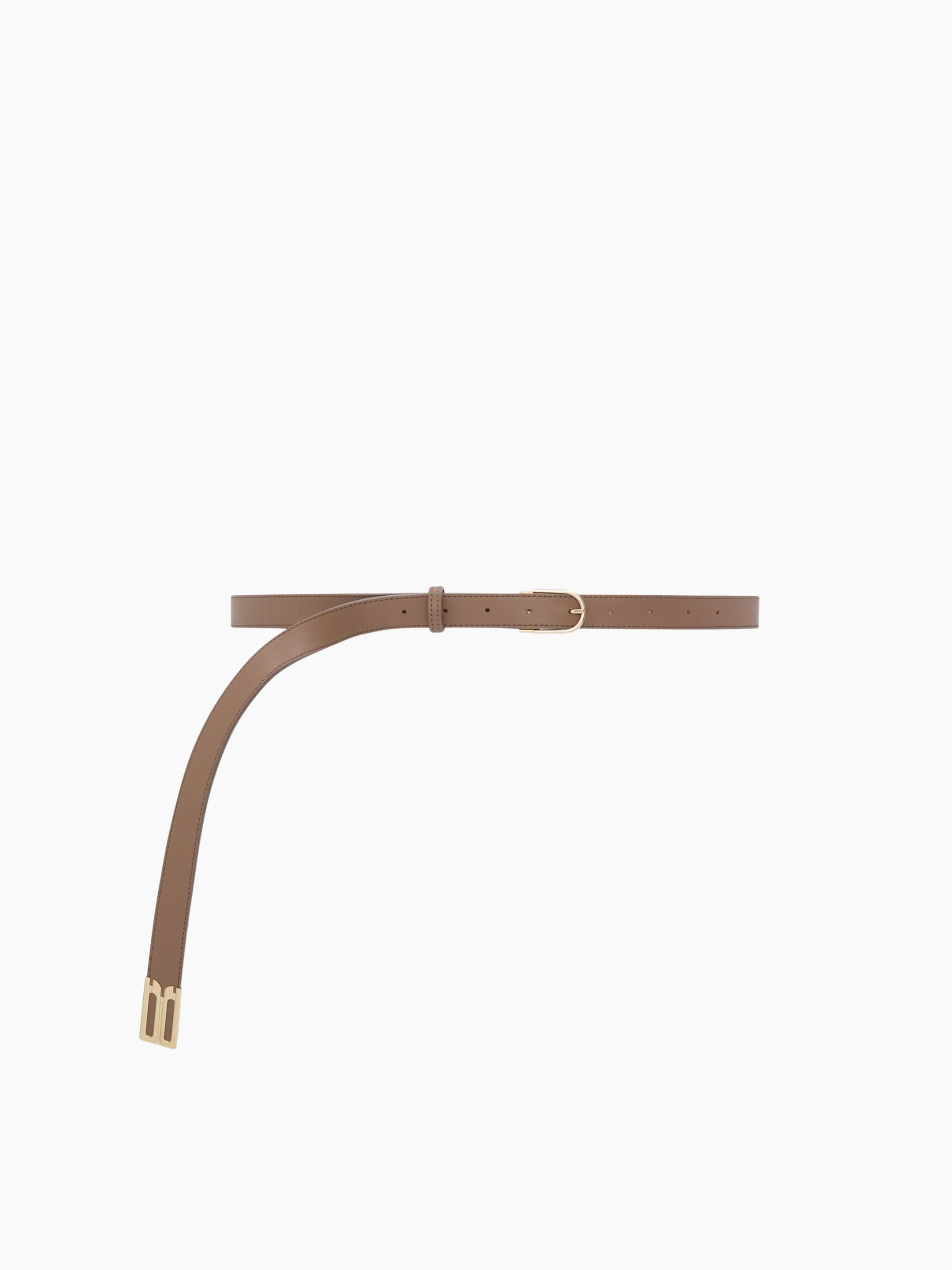 Victoria Beckham Earring Buckle Belt Gold Dove Grey