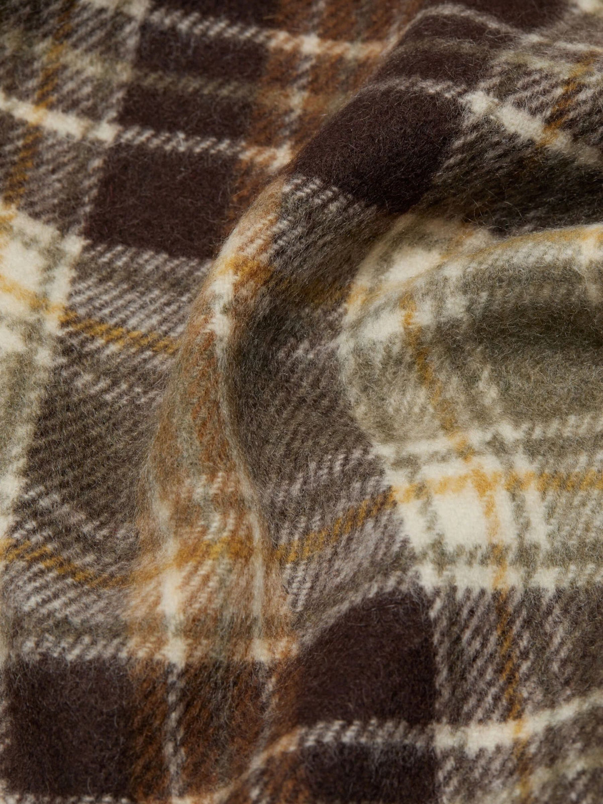 Acne Studios UX-SCAR000013 Tartan Scarf Dark Brown Khaki Green