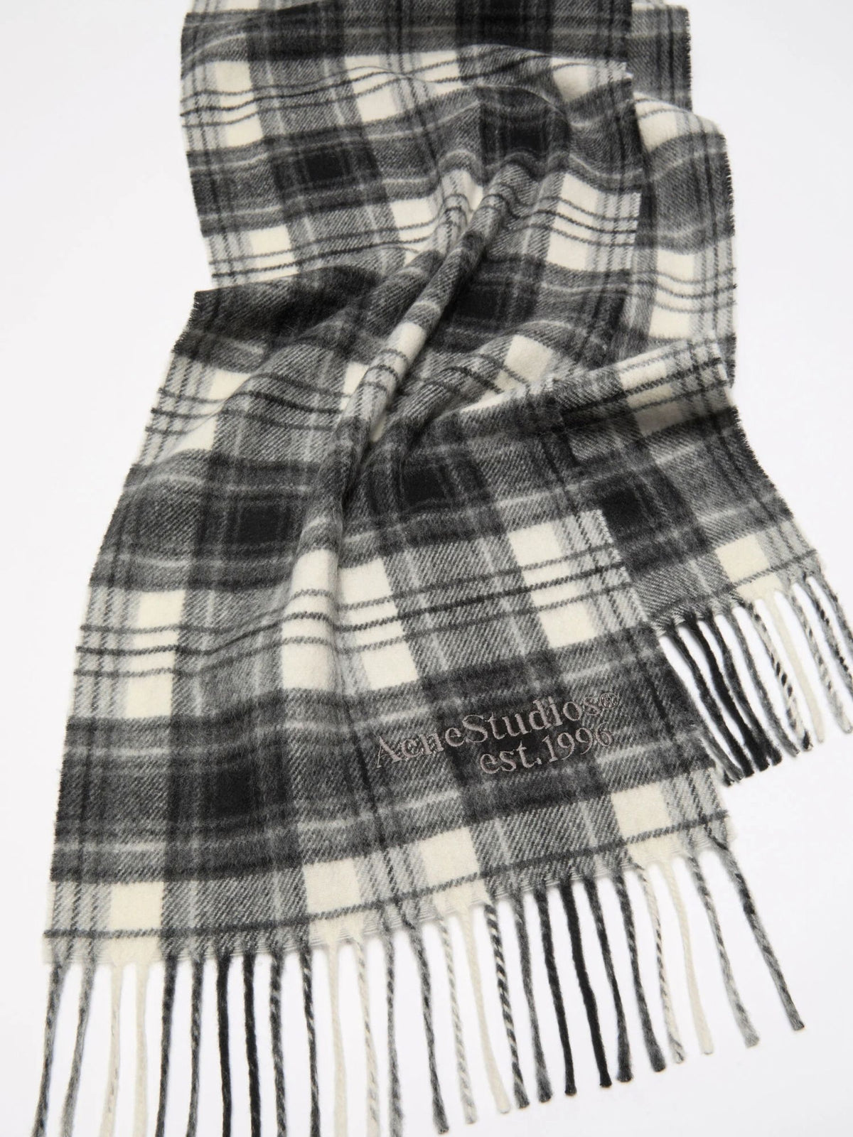 Acne Studios UX-SCAR000013 Tartan Scarf Black White
