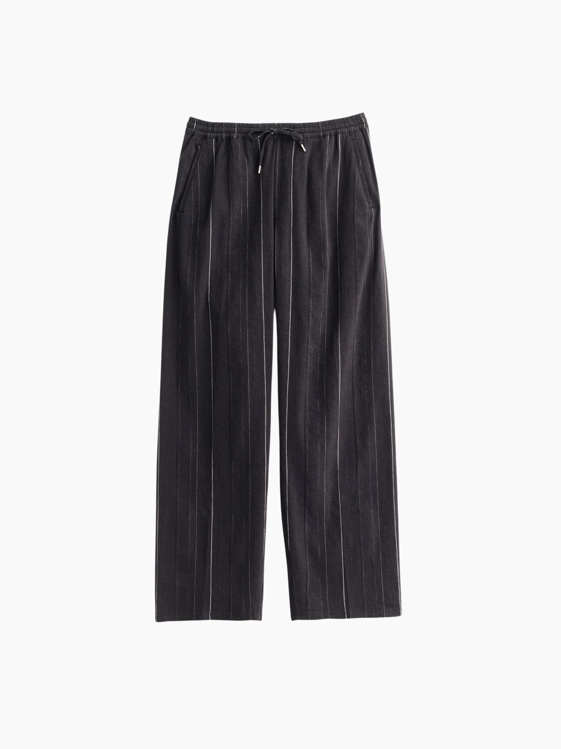 A Kind Of Guise Samurai Trousers Black Chalk Stripe