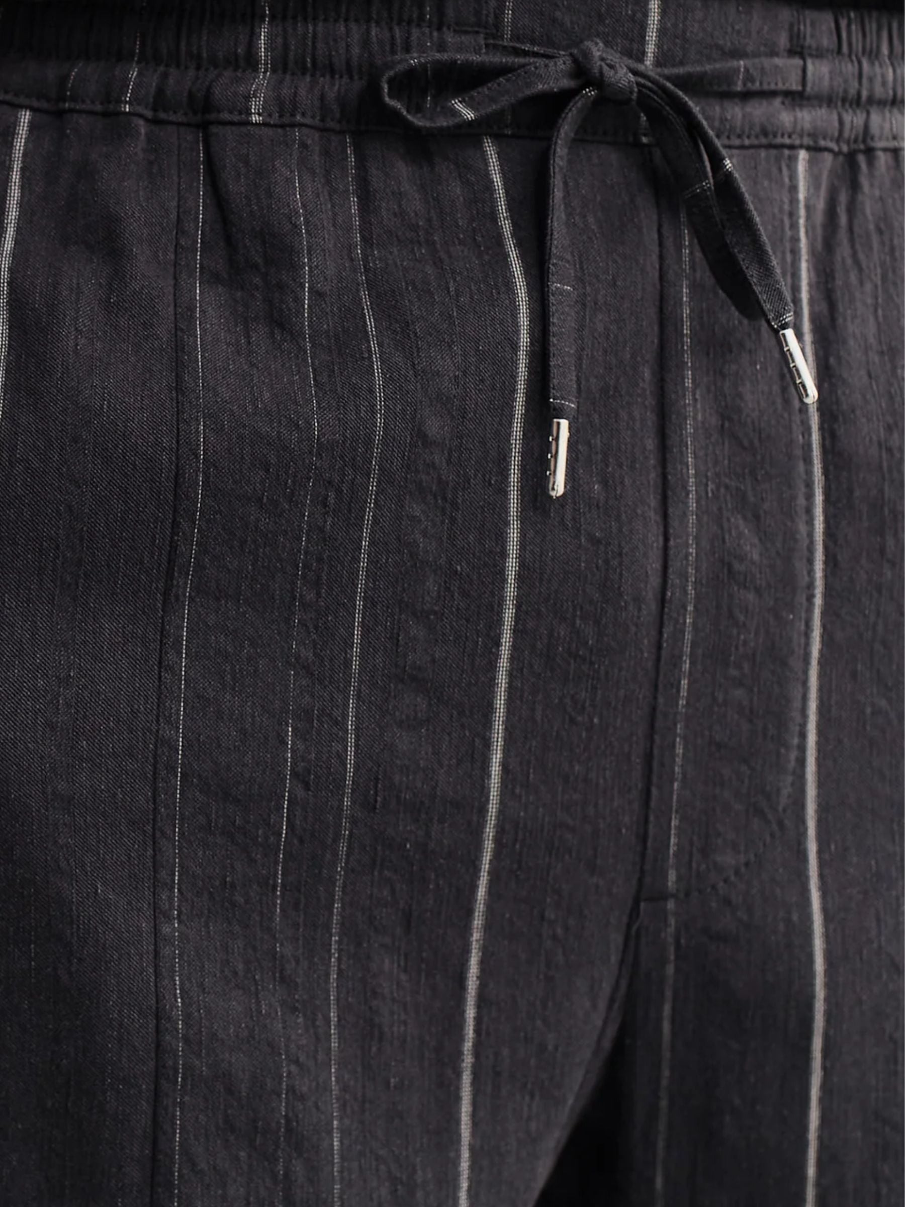 A Kind Of Guise Samurai Trousers Black Chalk Stripe