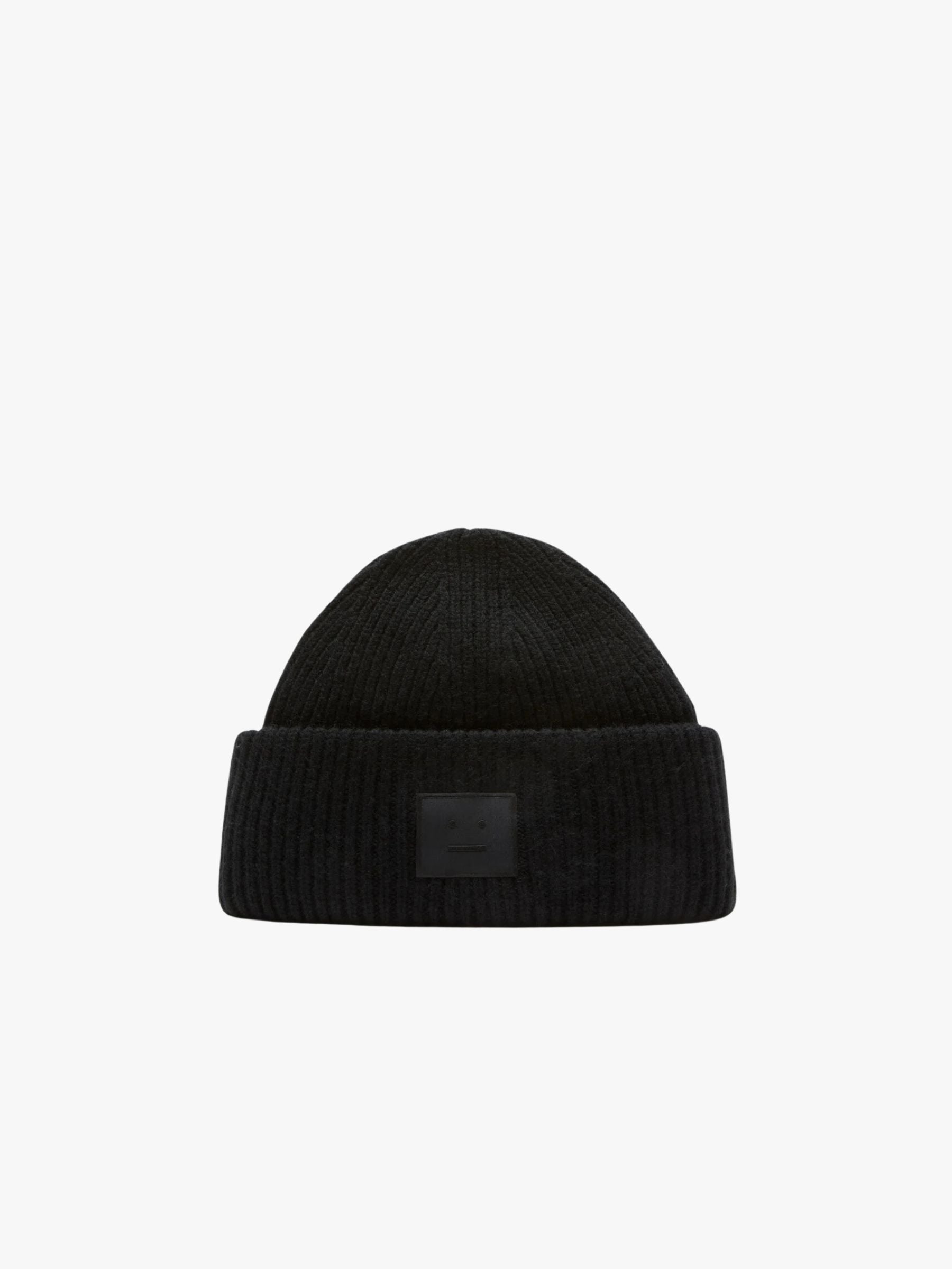 Acne Studios Face Logo Small Beanie Black