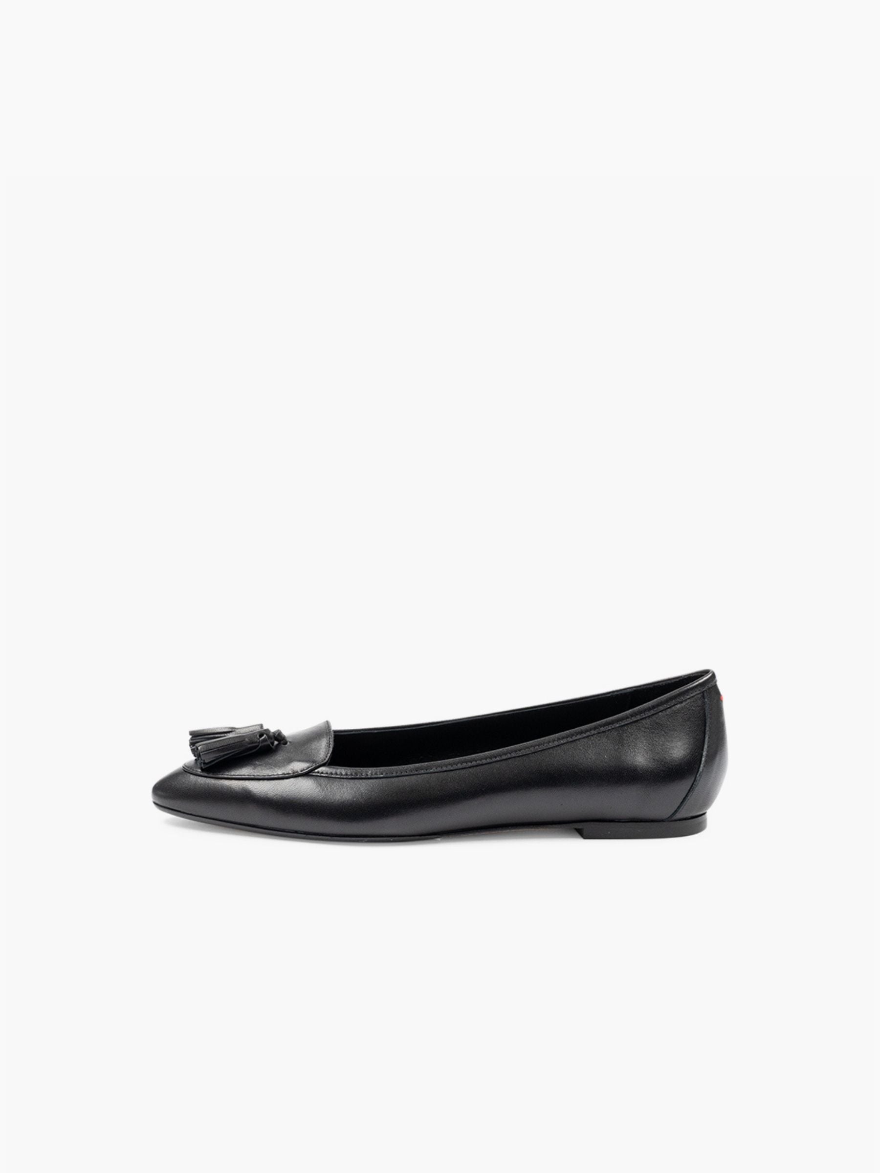 Aeyde Floris Tassel Nappa Leather Ballerina Black