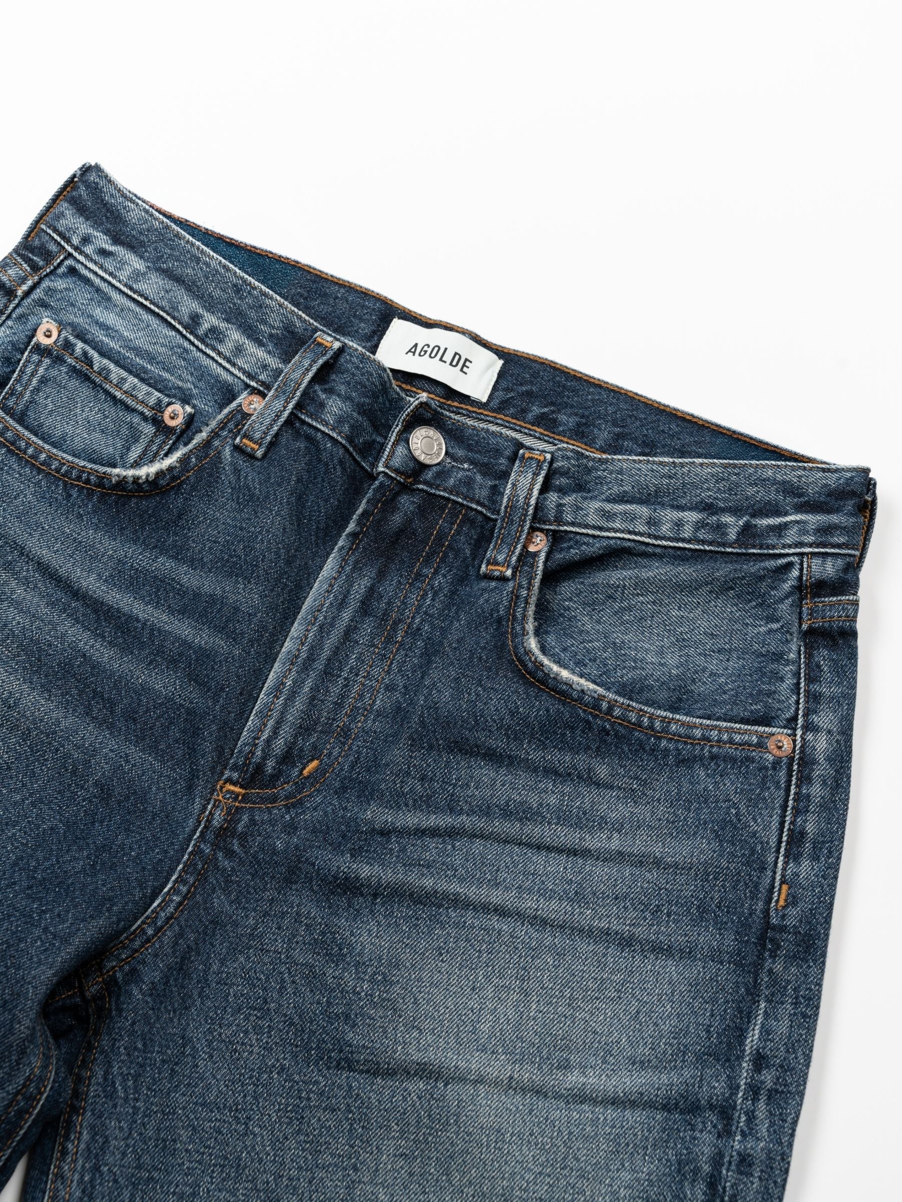 Agolde Kick Boot Denim Pants Stencil