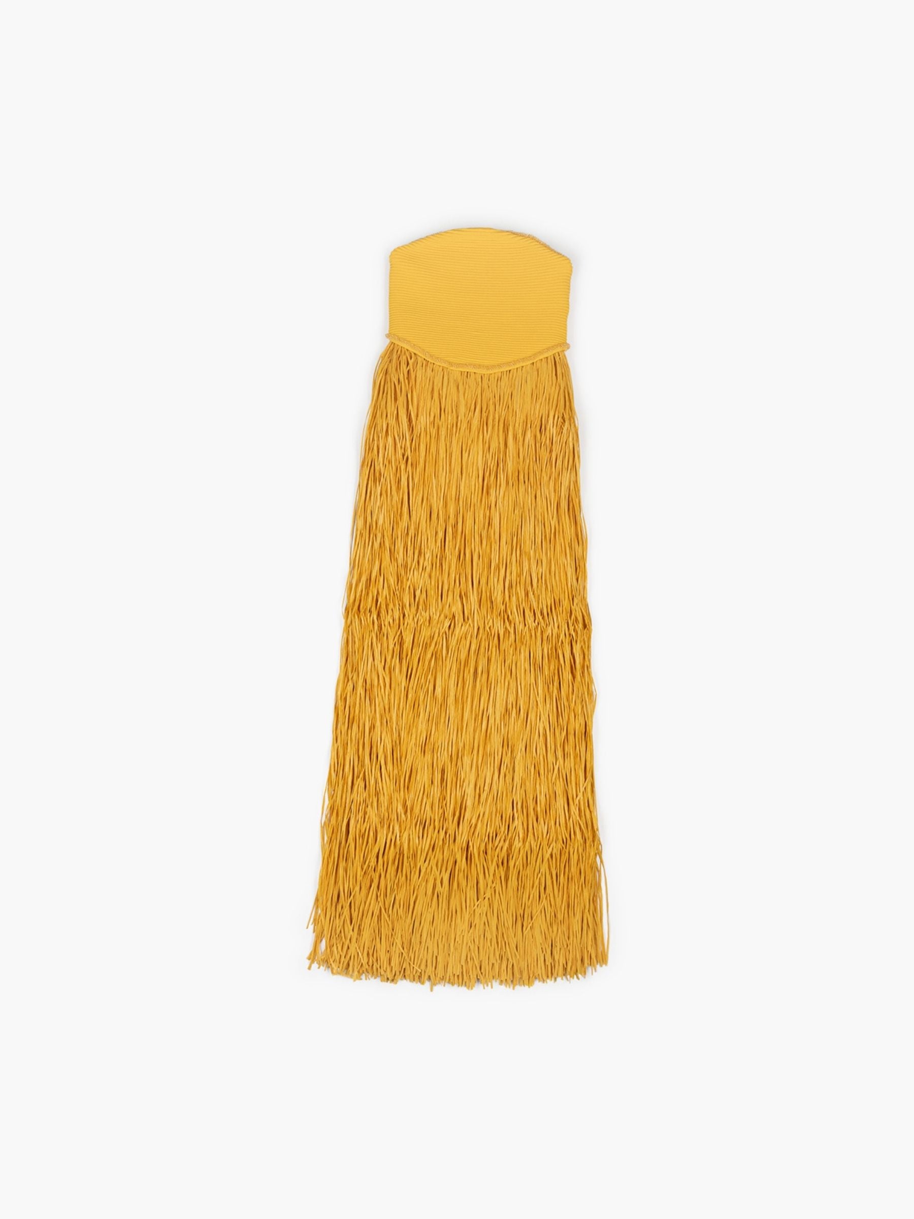 Aje Florentia Raffia Maxi Dress Mustard