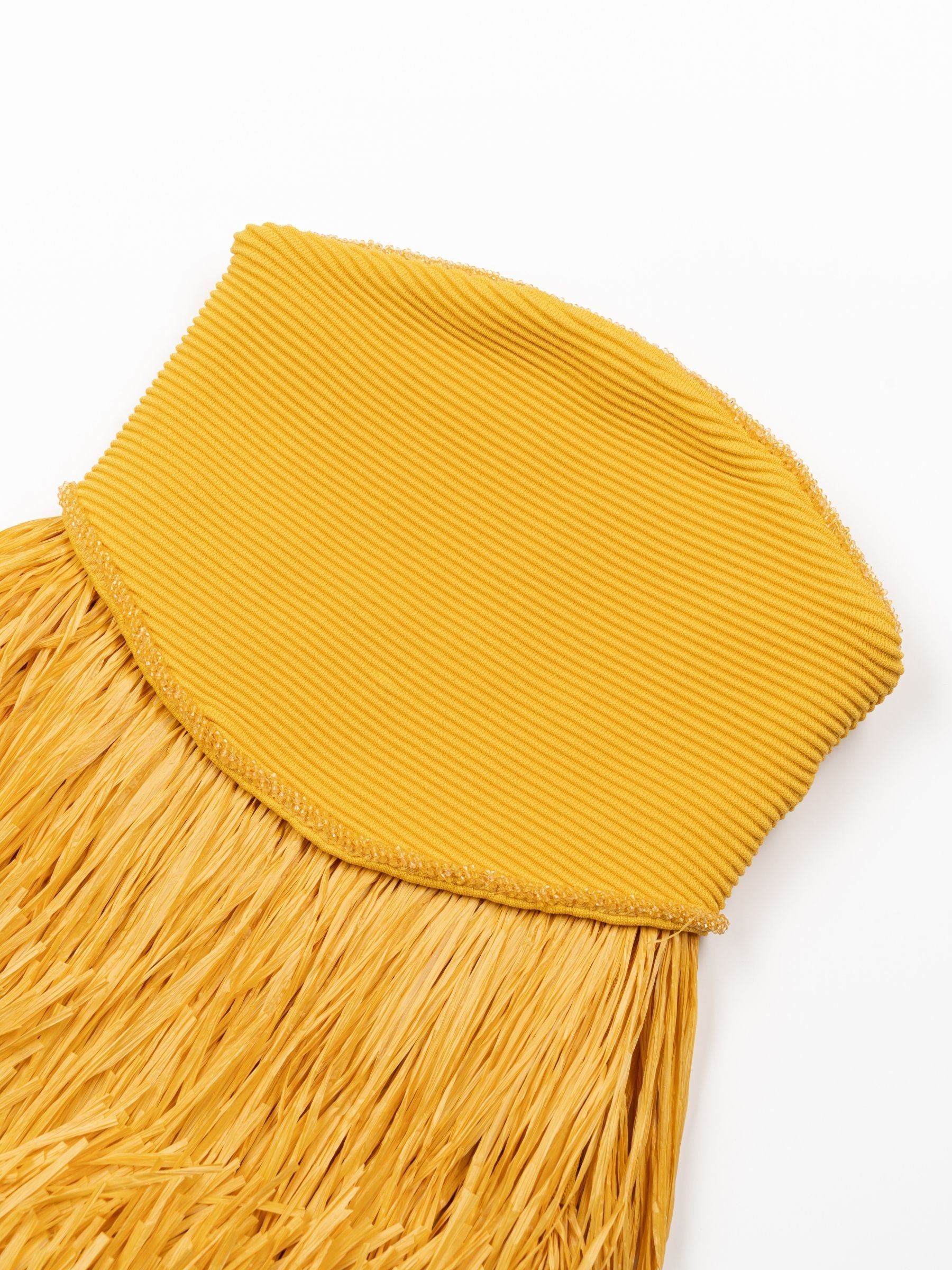 Aje Florentia Raffia Maxi Dress Mustard