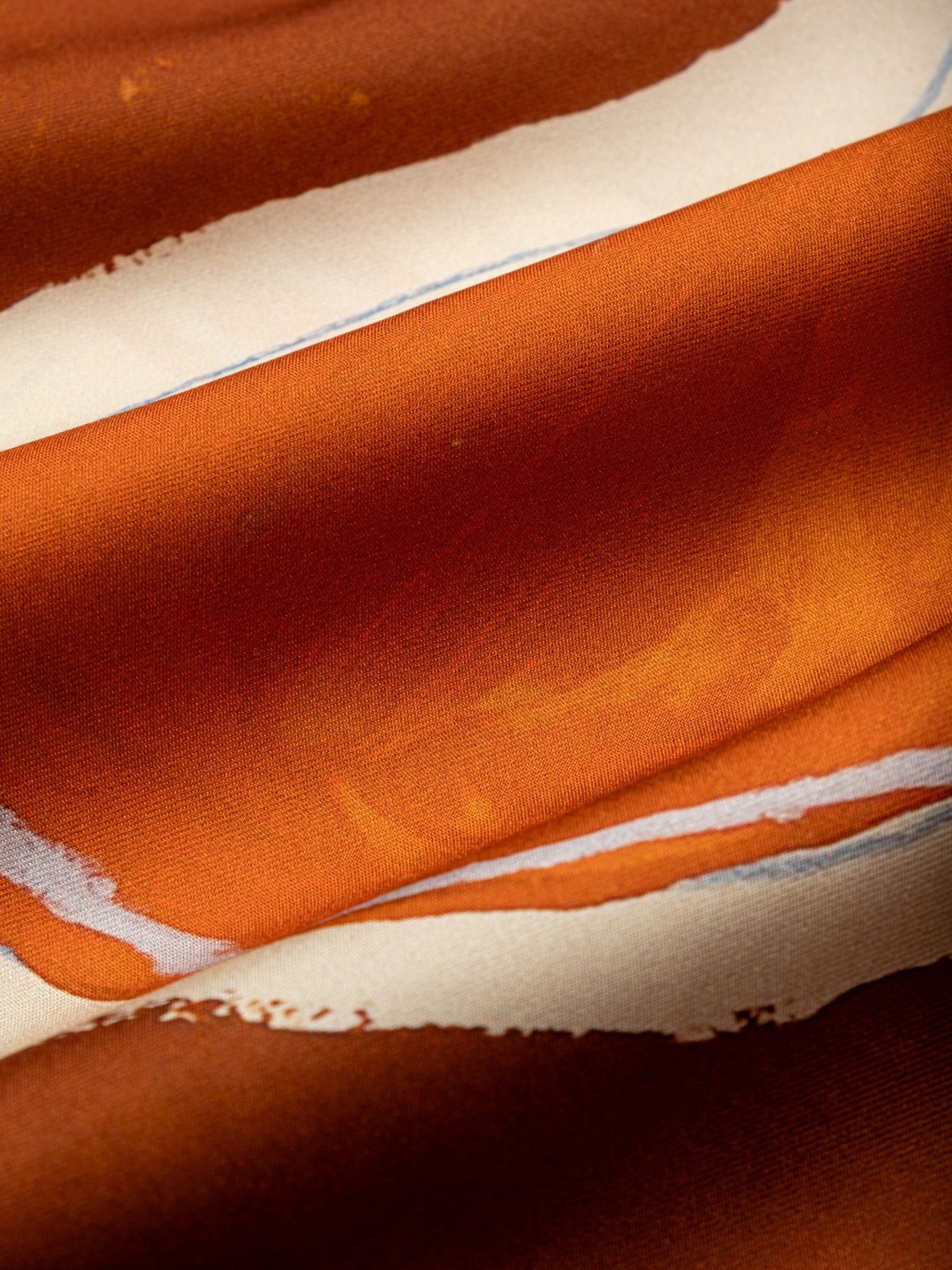 Alemais x LRNCE Soleil D'Amour Silk Blouse Rust