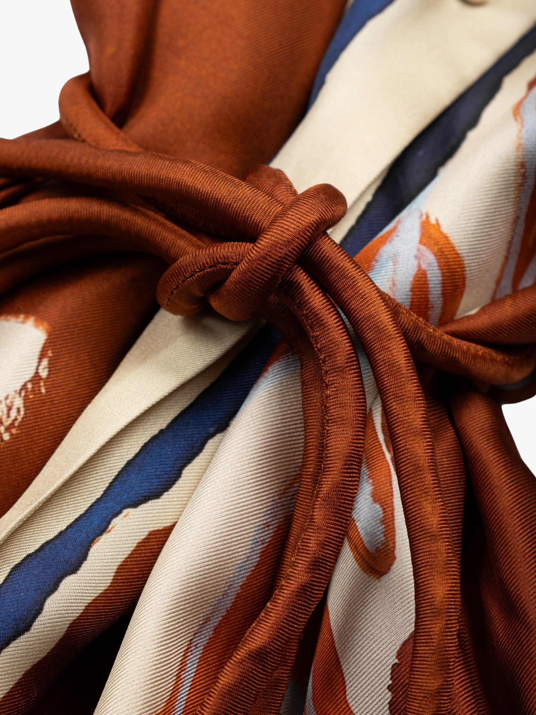 Alemais x LRNCE Soleil D'Amour Silk Shirtdress Rust