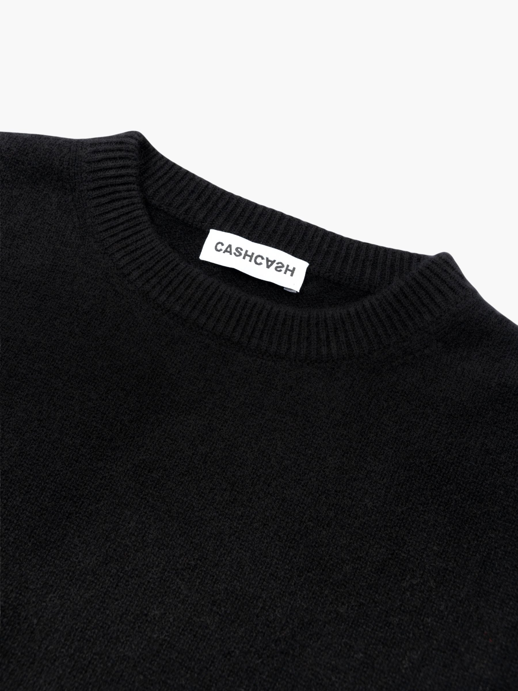 Cashcash Cropped Cashmere Crewneck Pullover Black