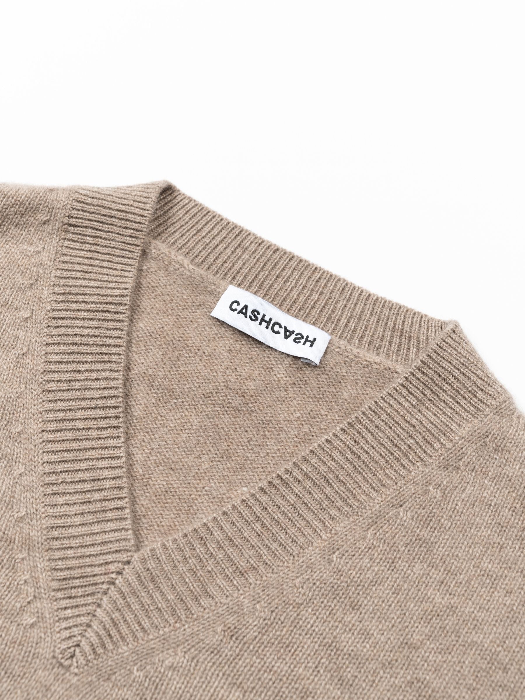 Cashcash Easy V Cashmere Pullover Sand
