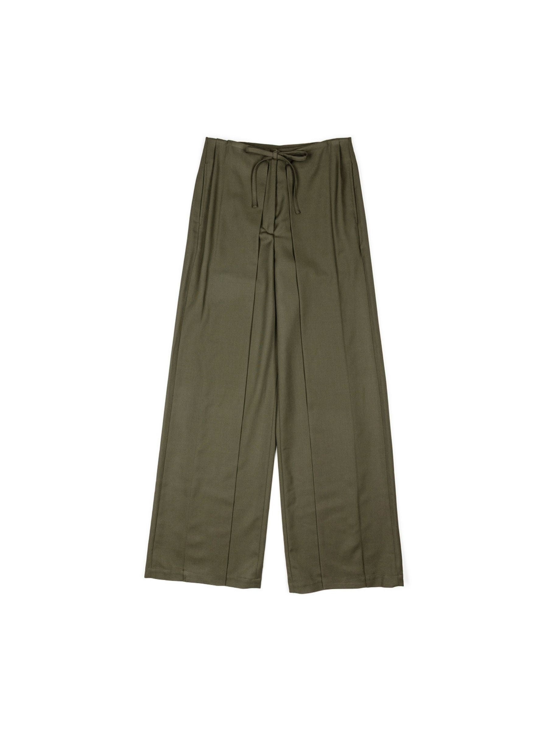 Christian Wijnants Paire Deep Pleat Trousers Dark Forest