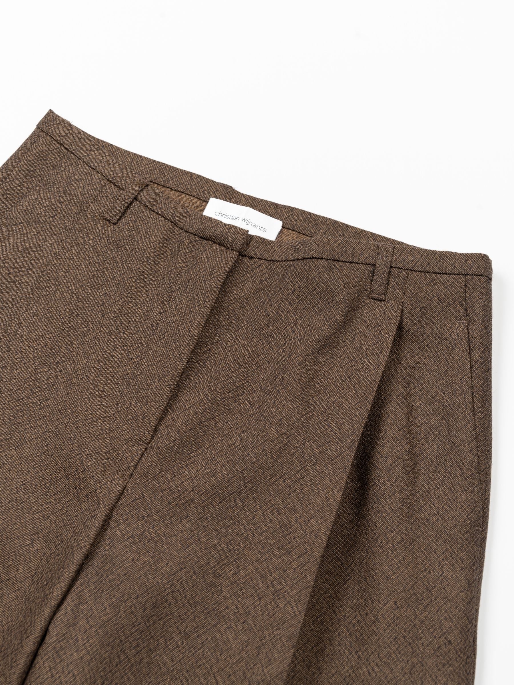 Christian Wijnants Pamira Wide Leg Pants Rust Tweed