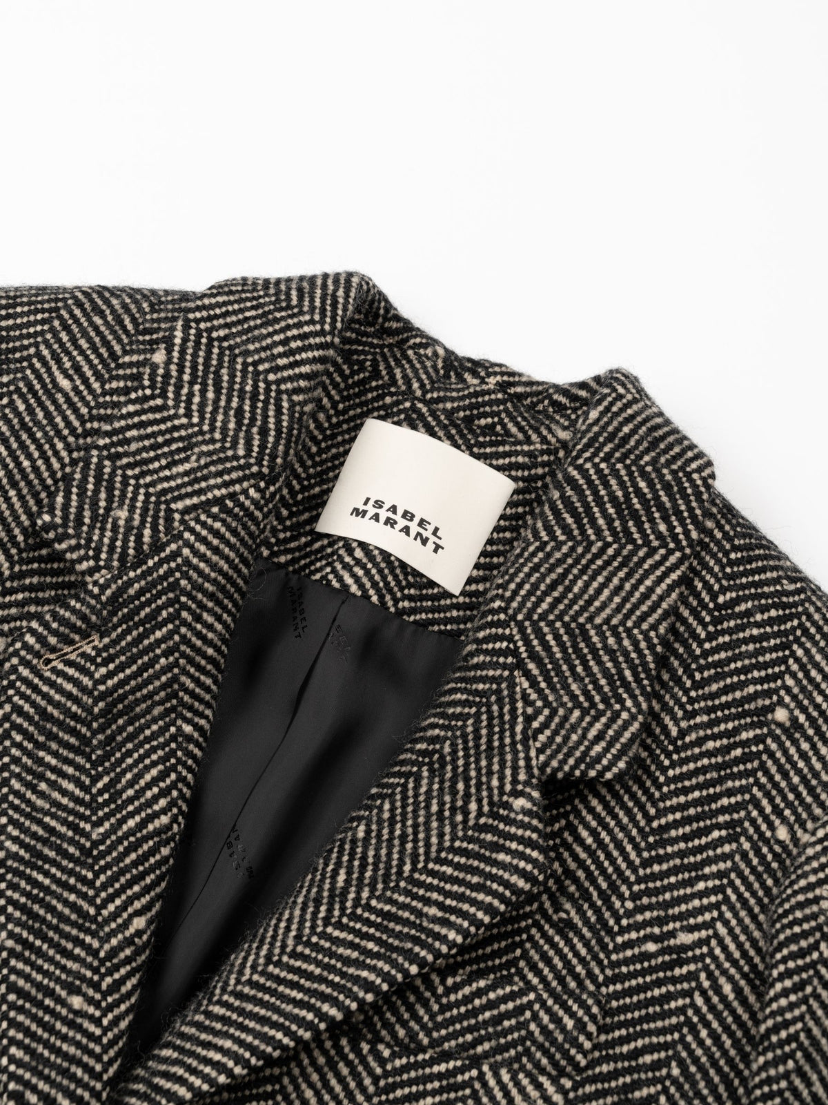 Isabel Marant Ealine Coat Ecru Black