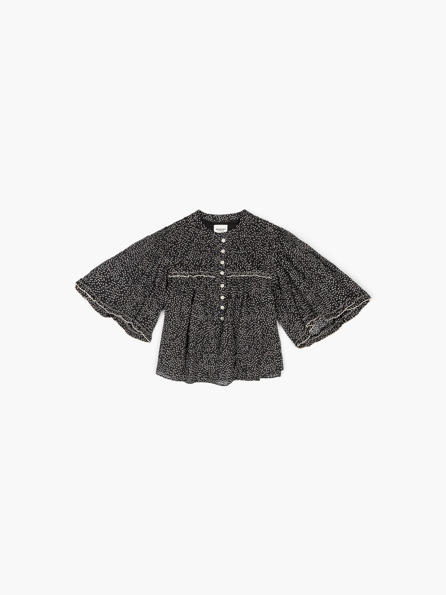 Isabel Marant Etoile Douna Blouse Black Ecru