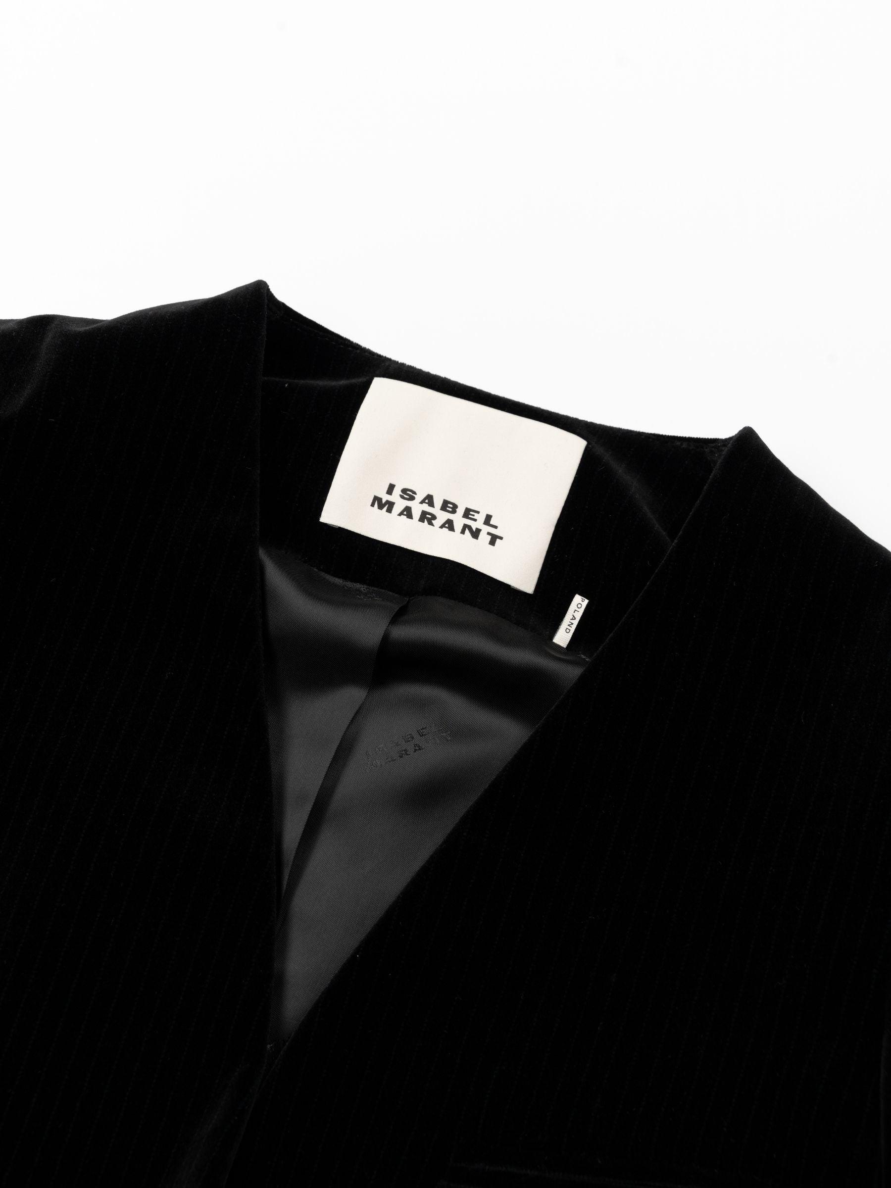 Isabel Marant Fereole Striped Velvet Jacket Black
