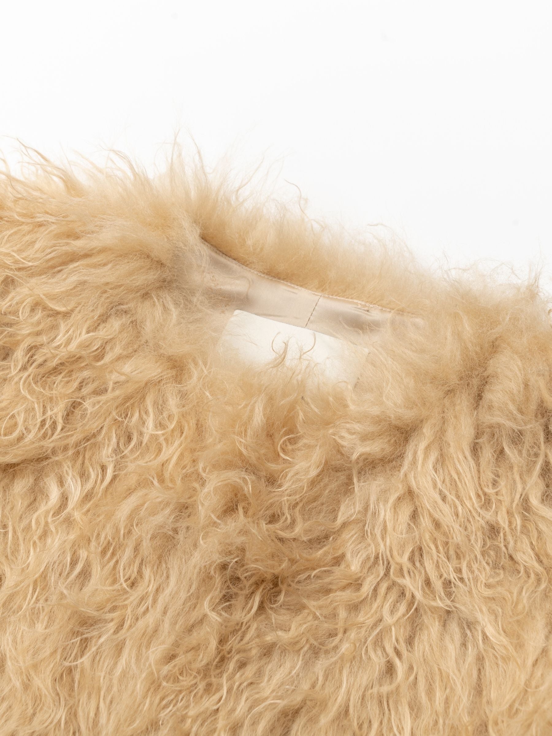 Isabel Marant Florana Mongolian Faux Vest Pale Yellow