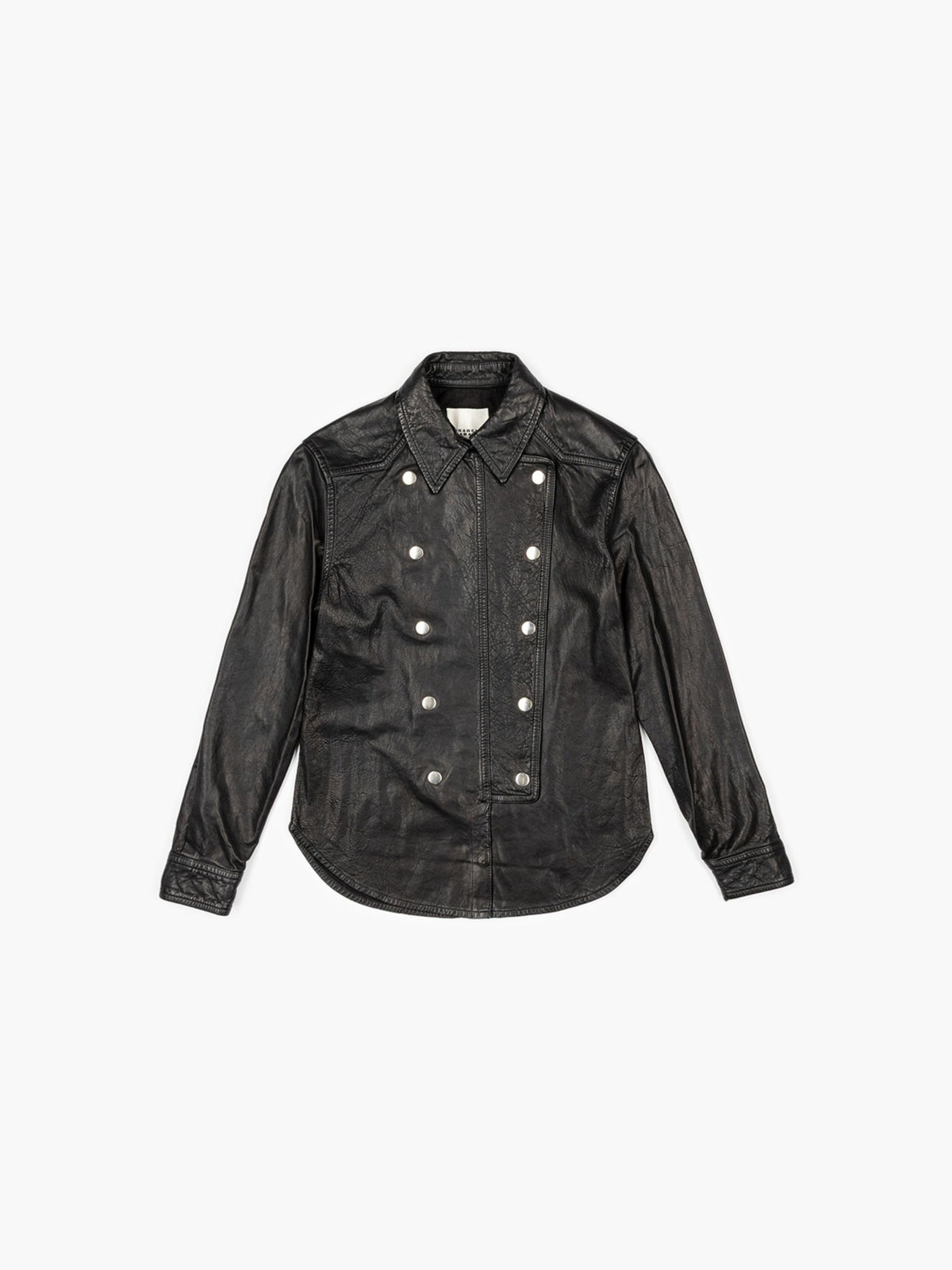 Isabel Marant Valdy Leather Shirt Black