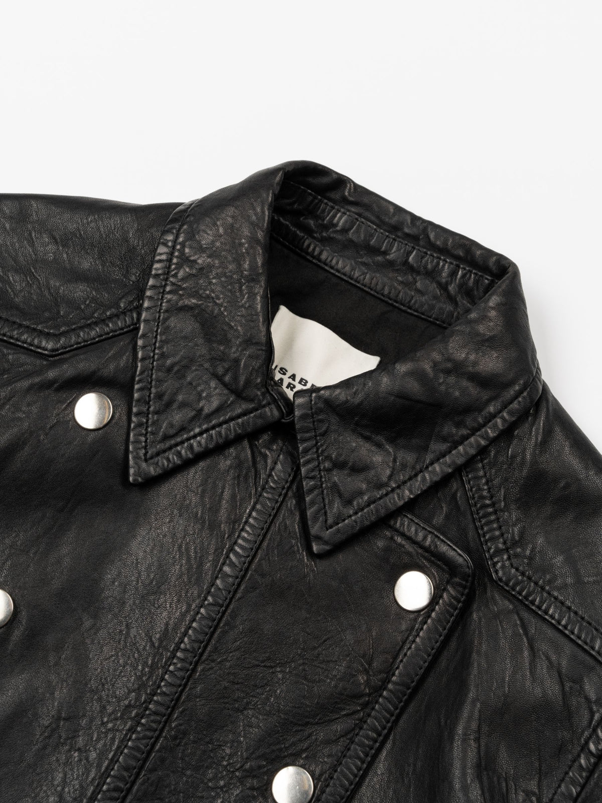 Isabel Marant Valdy Leather Shirt Black