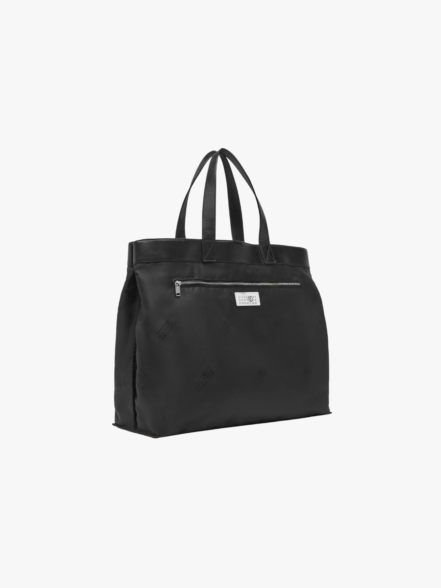 MM6 Logo Reverse Tote Bag Large Black