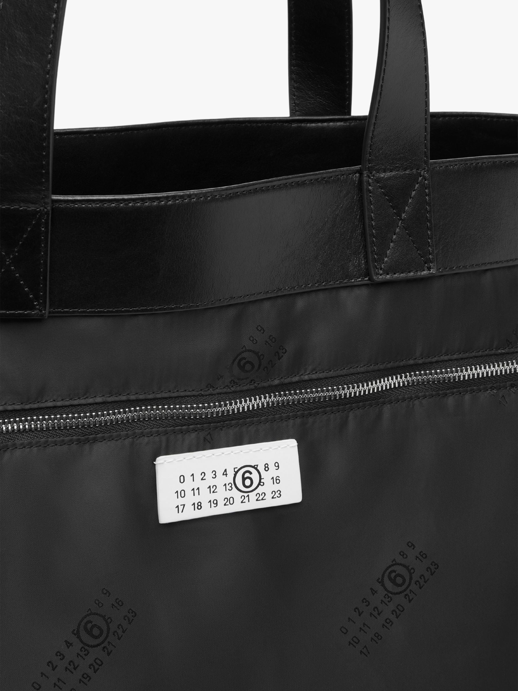 MM6 Logo Reverse Tote Bag Large Black