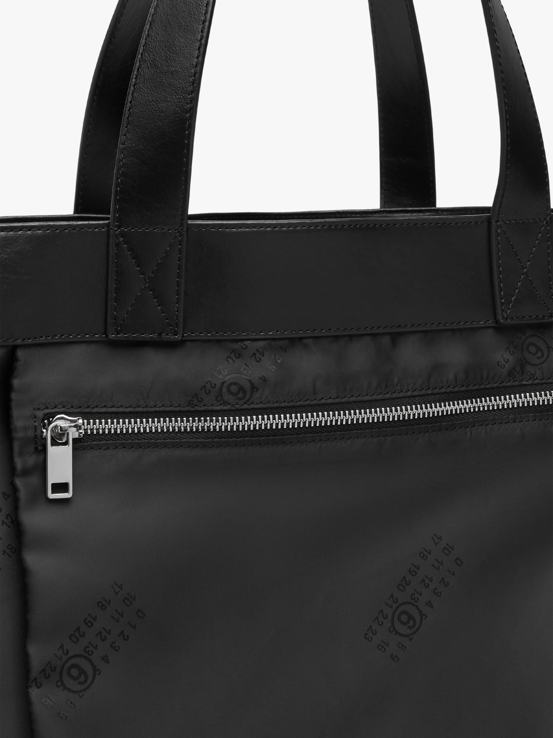 MM6 Logo Reverse Tote Bag Large Black