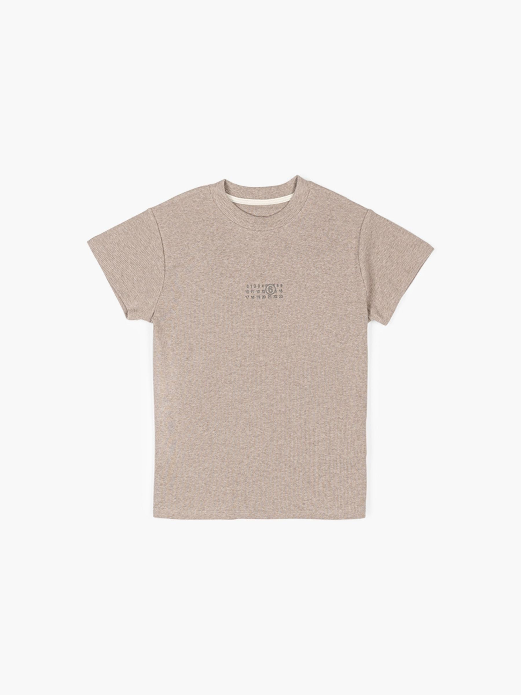 MM6 Maison Margiela Logo Rib Tee Beige Melange