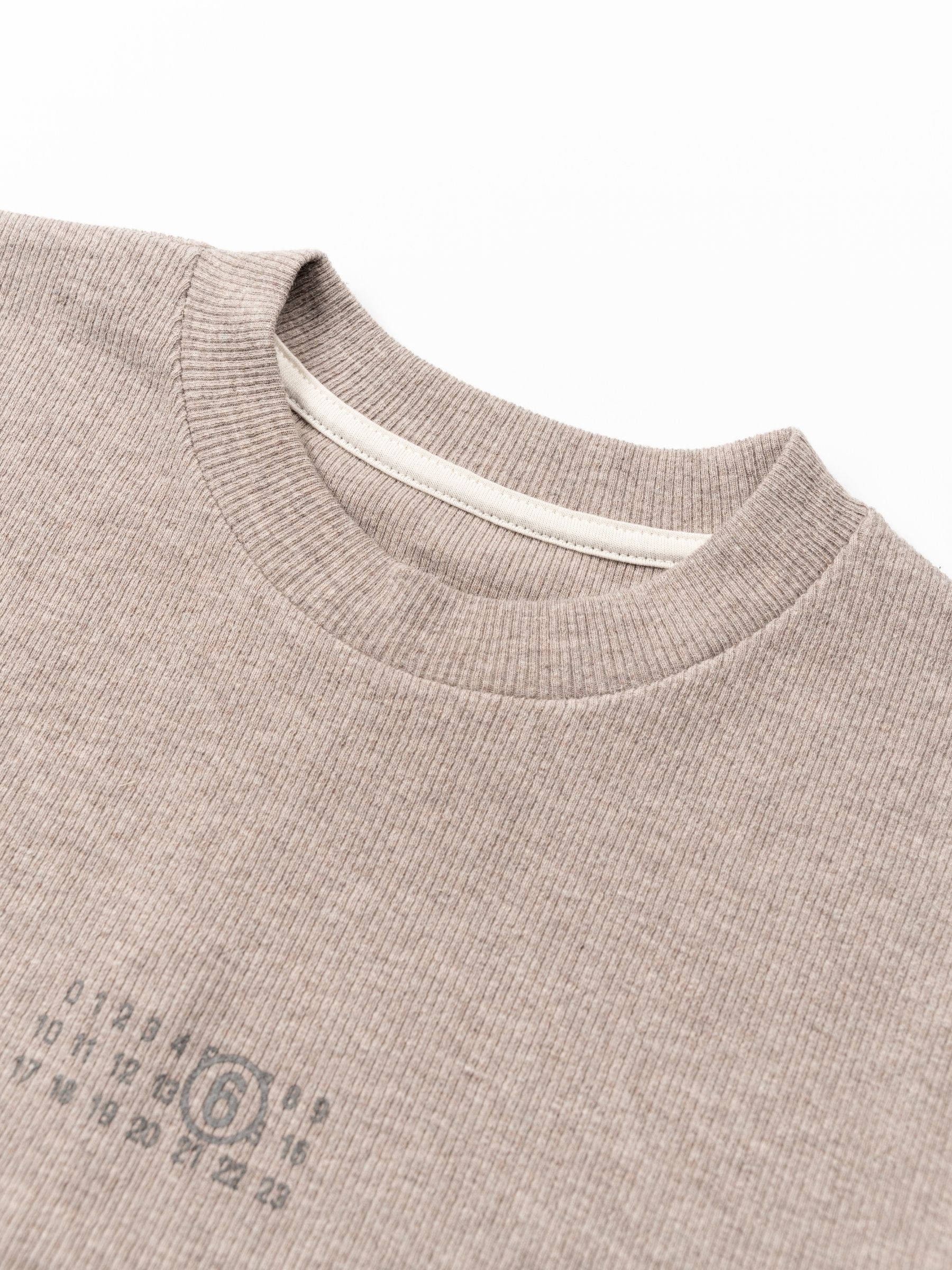 MM6 Maison Margiela Logo Rib Tee Beige Melange