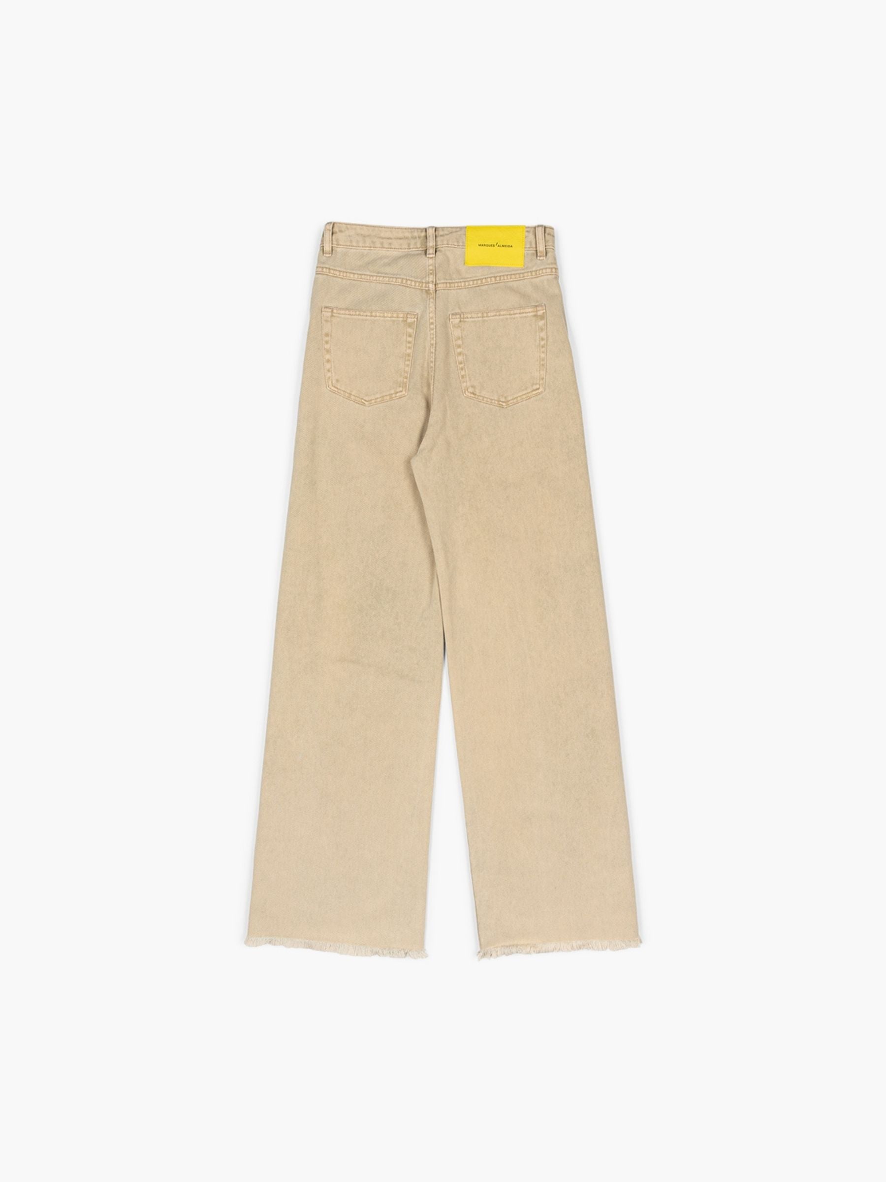 Marques Almeida Marble Drill Boyfriend Trousers Beige