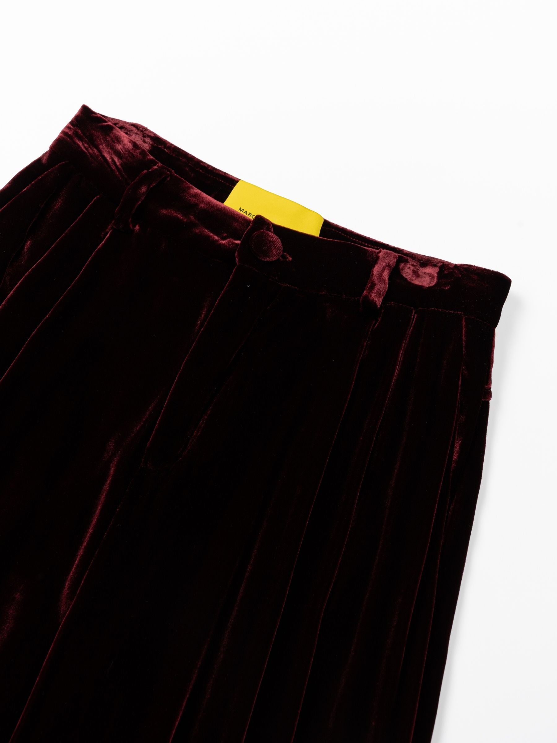 Marques Almeida Velvet Pleated Trousers Burgundy