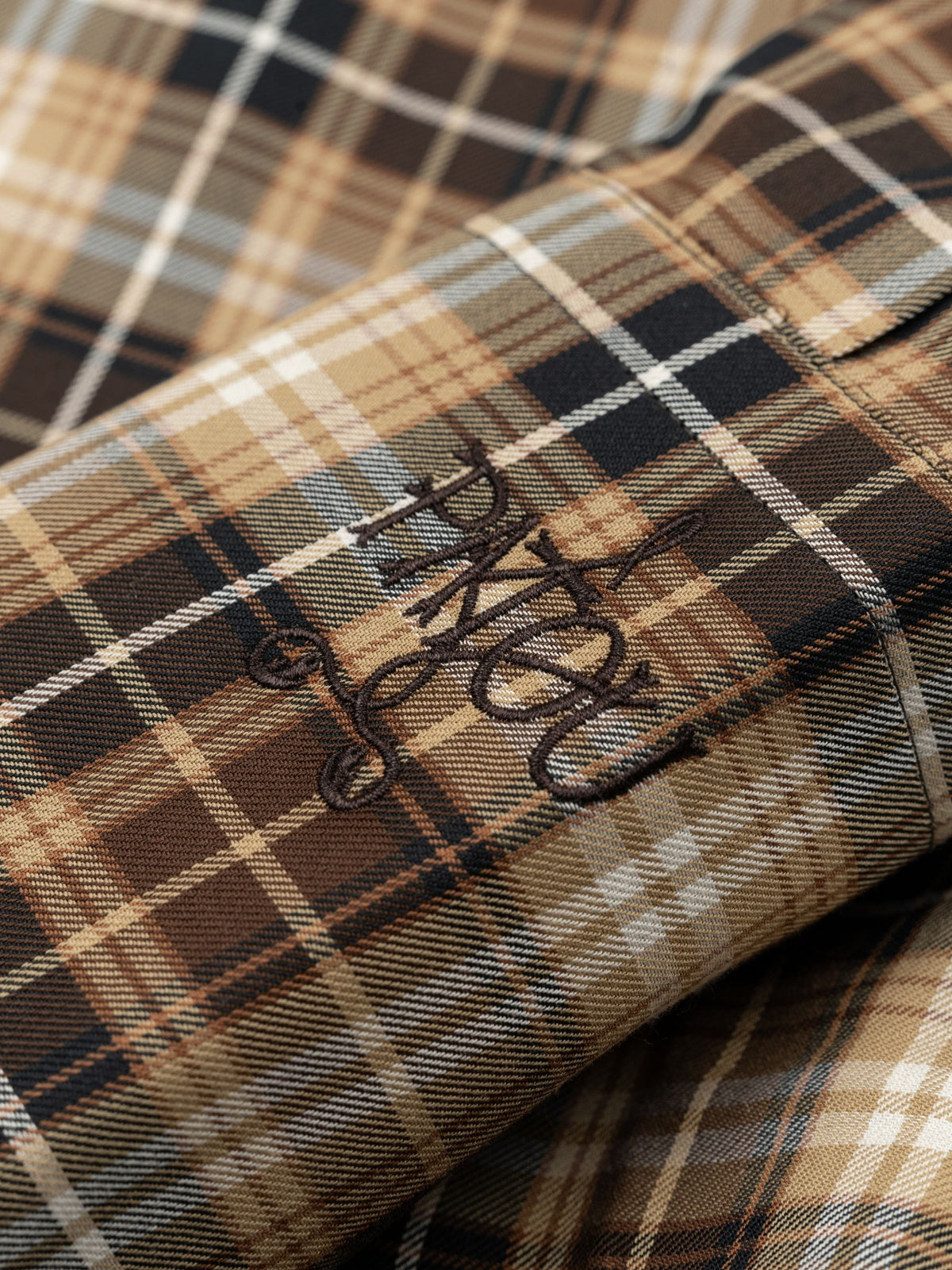 Patou Bow Collar Blouse Chestnut Heritage Tartan