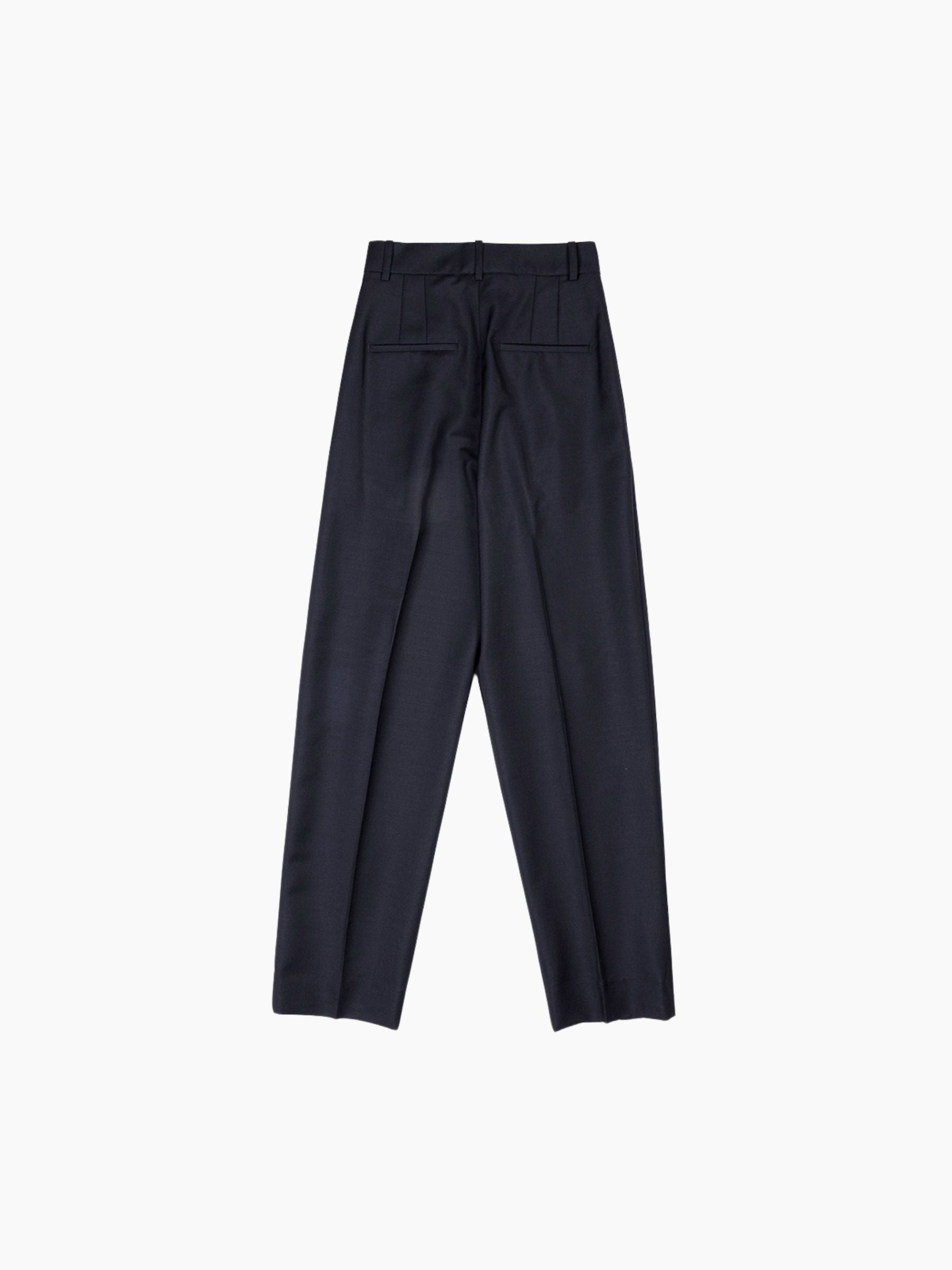 Rohe Daria Single Pleat Tapered Trousers Navy