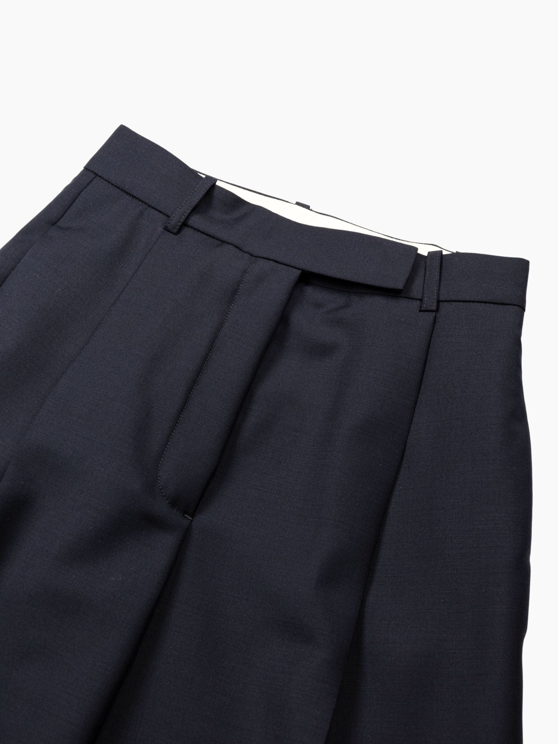 Rohe Daria Single Pleat Tapered Trousers Navy