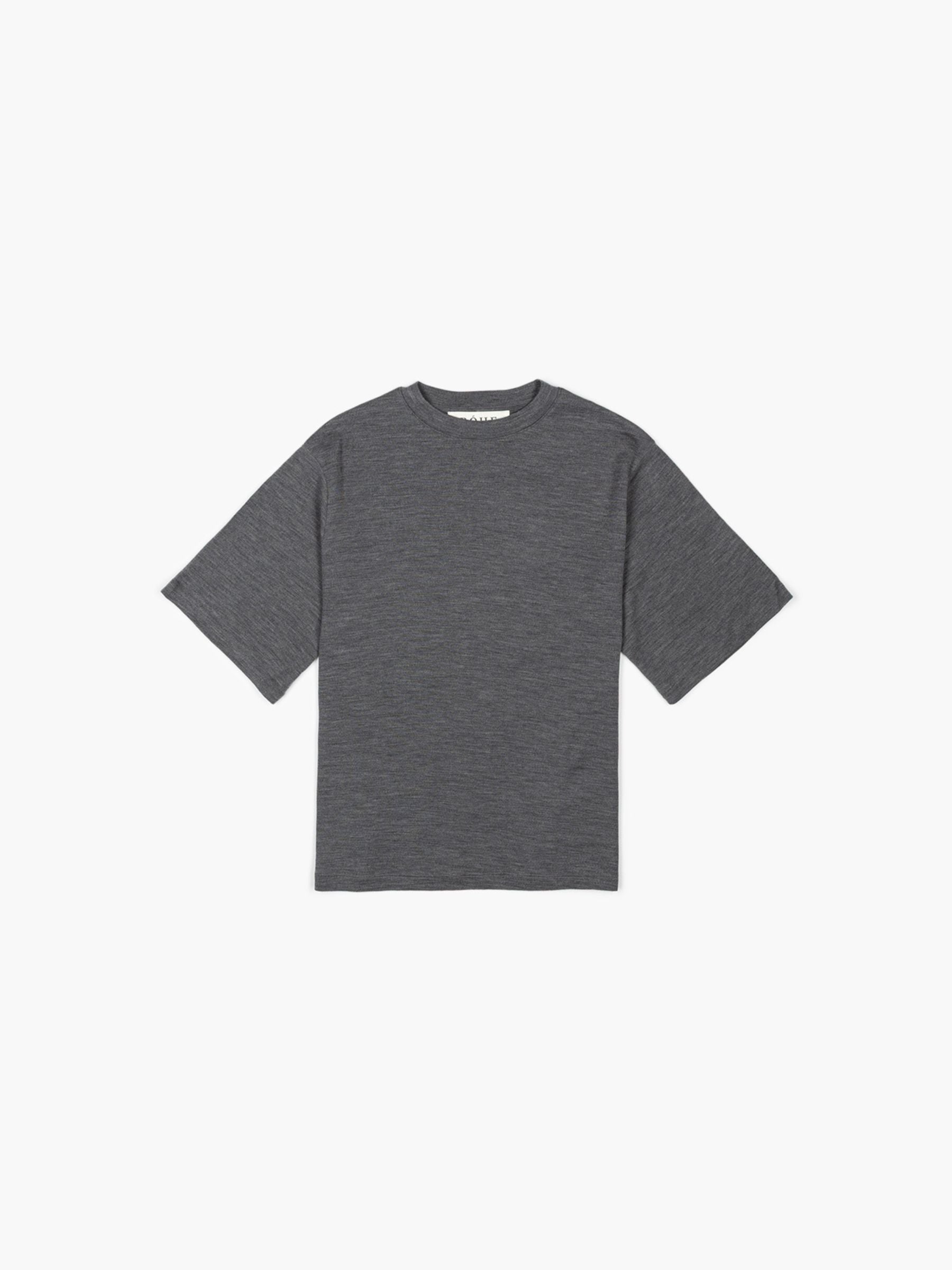 Rohe Oversized Soft Merino T-shirt Mid Grey Melange