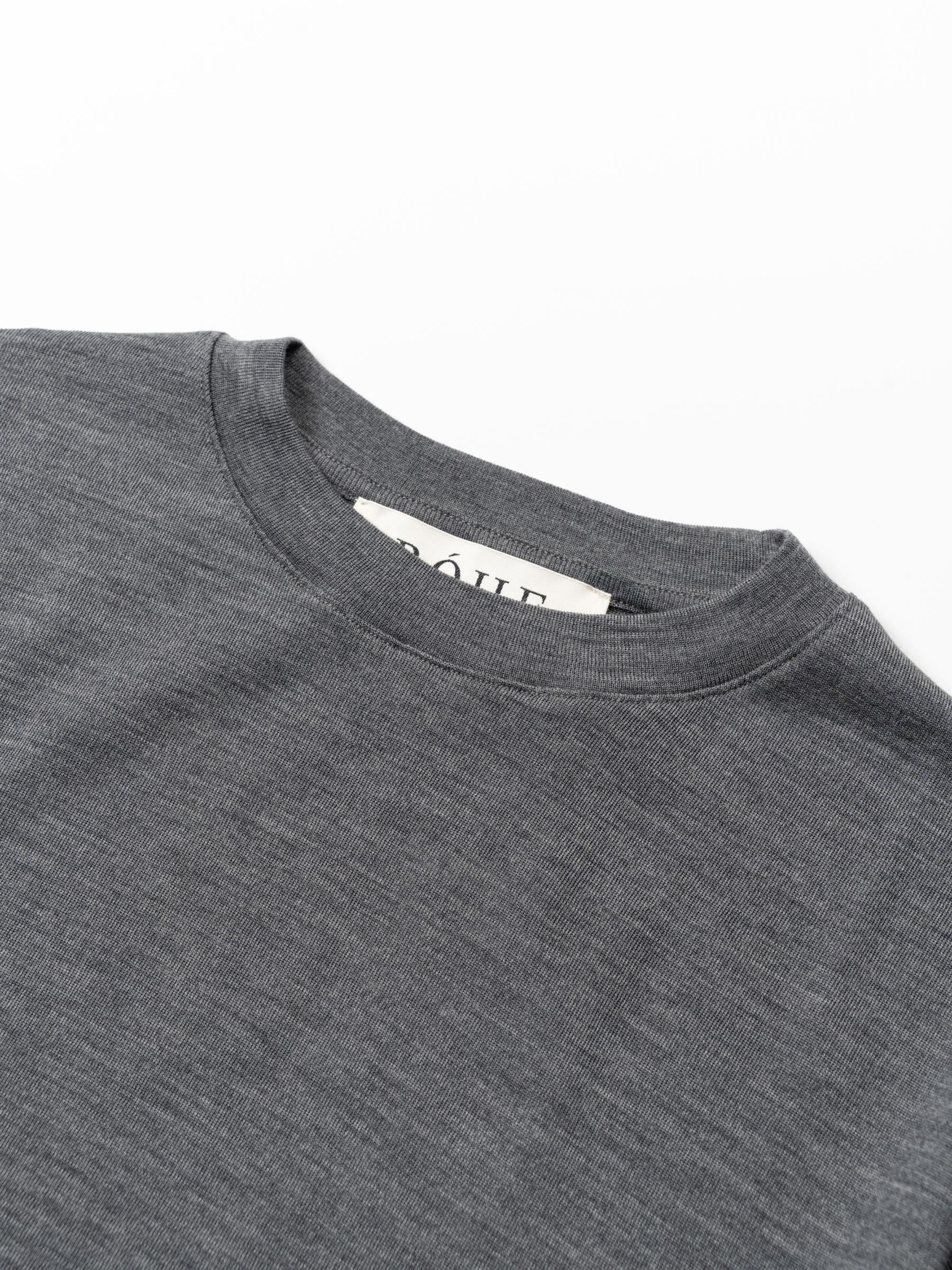 Rohe Oversized Soft Merino T-shirt Mid Grey Melange
