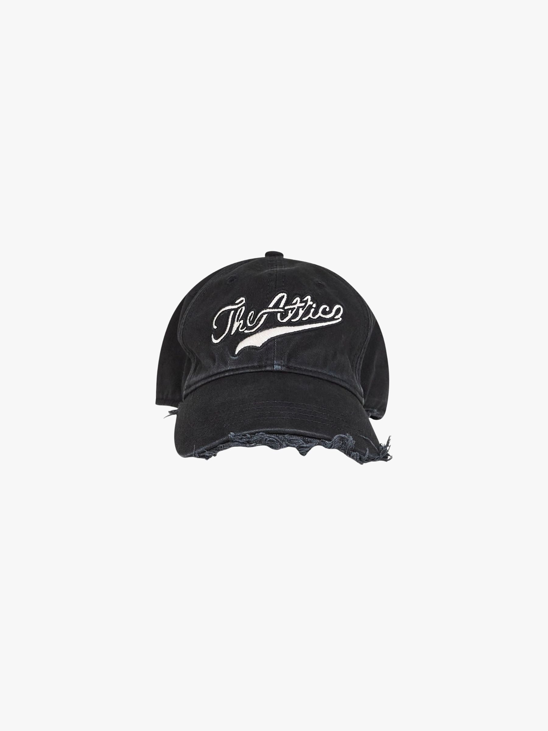 The Attico Logo Fringe Cap Black