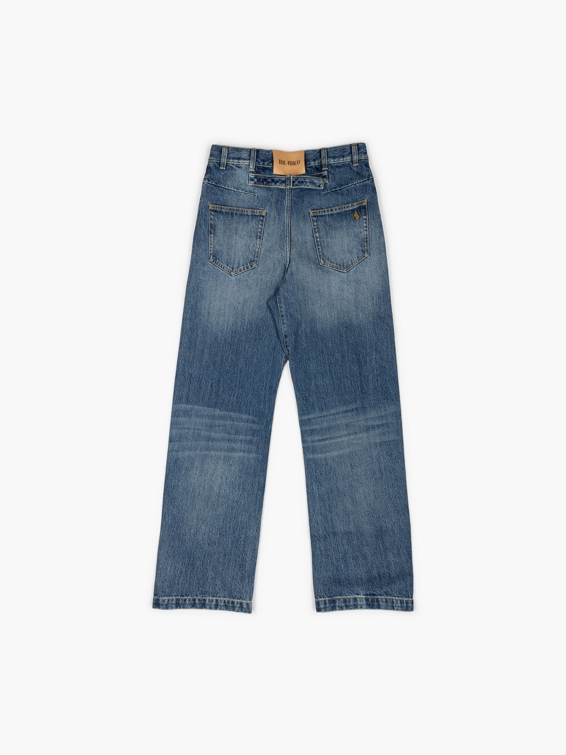 The Attico Cinch Back Jeans Pants Sky Blue