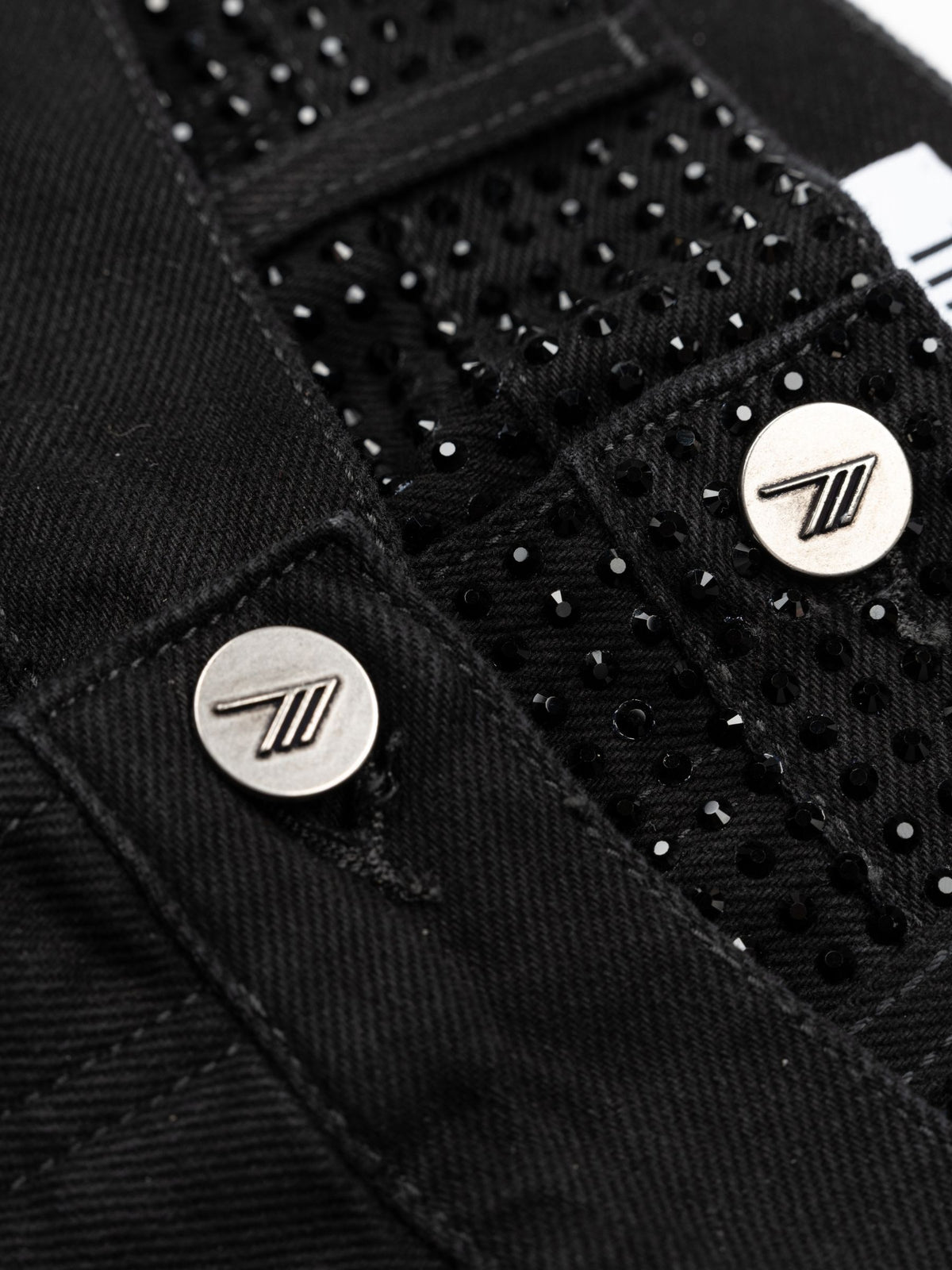 The Attico Crystal Studded Denim Jeans Black