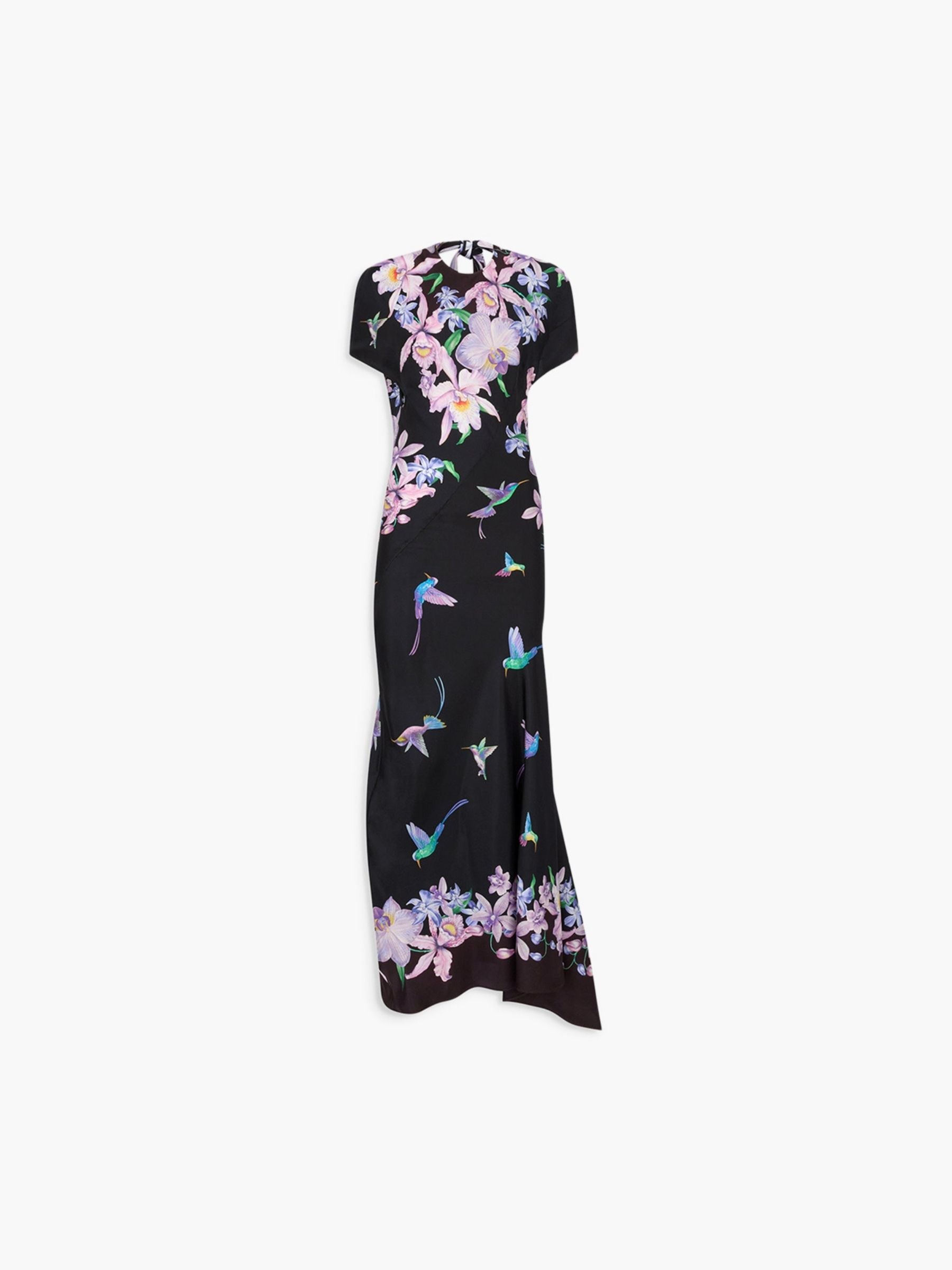 The Attico Flower printed silk twill Dress Multicolor