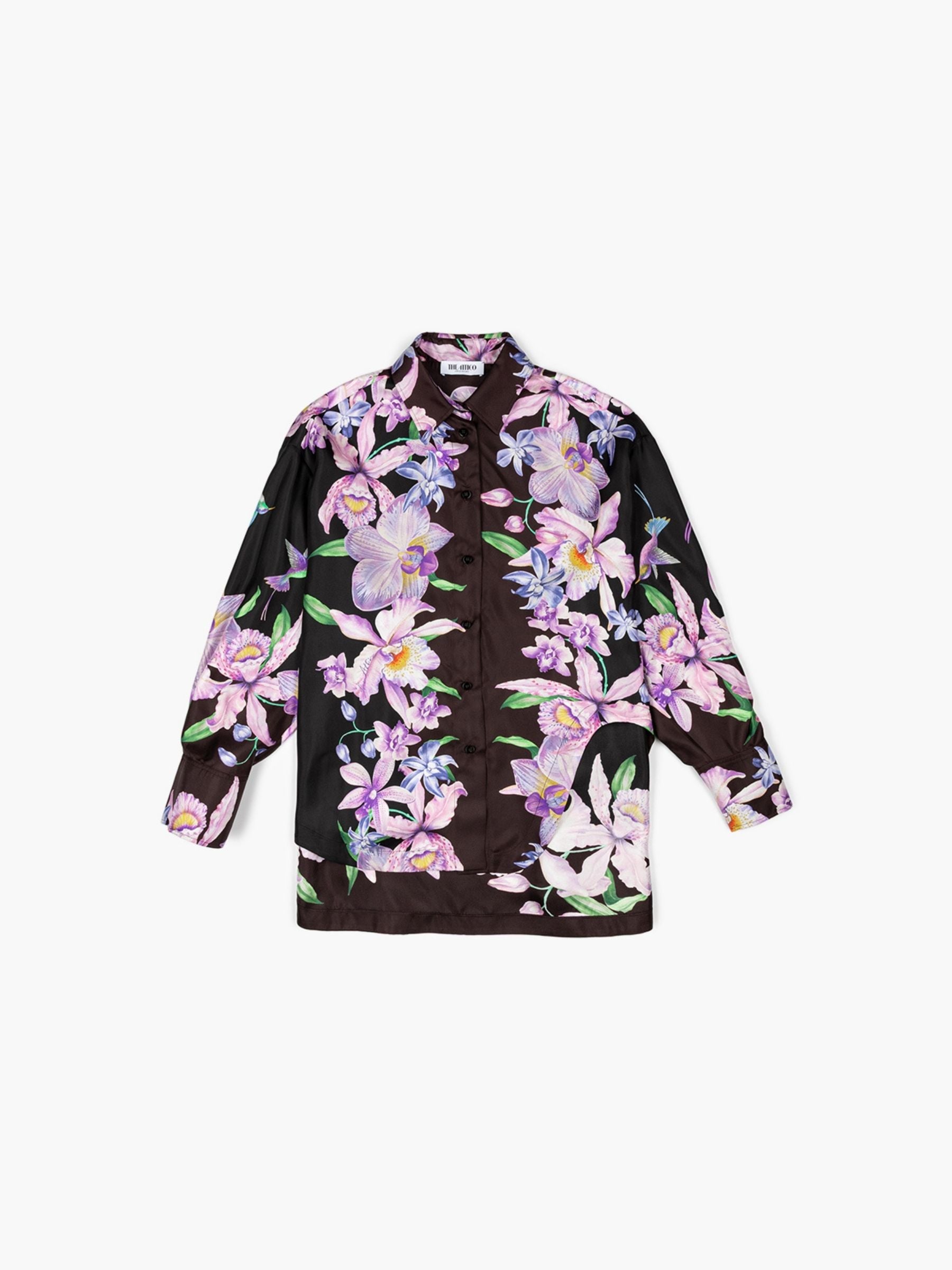 The Attico Flower printed silk twill Shirt Multicolor