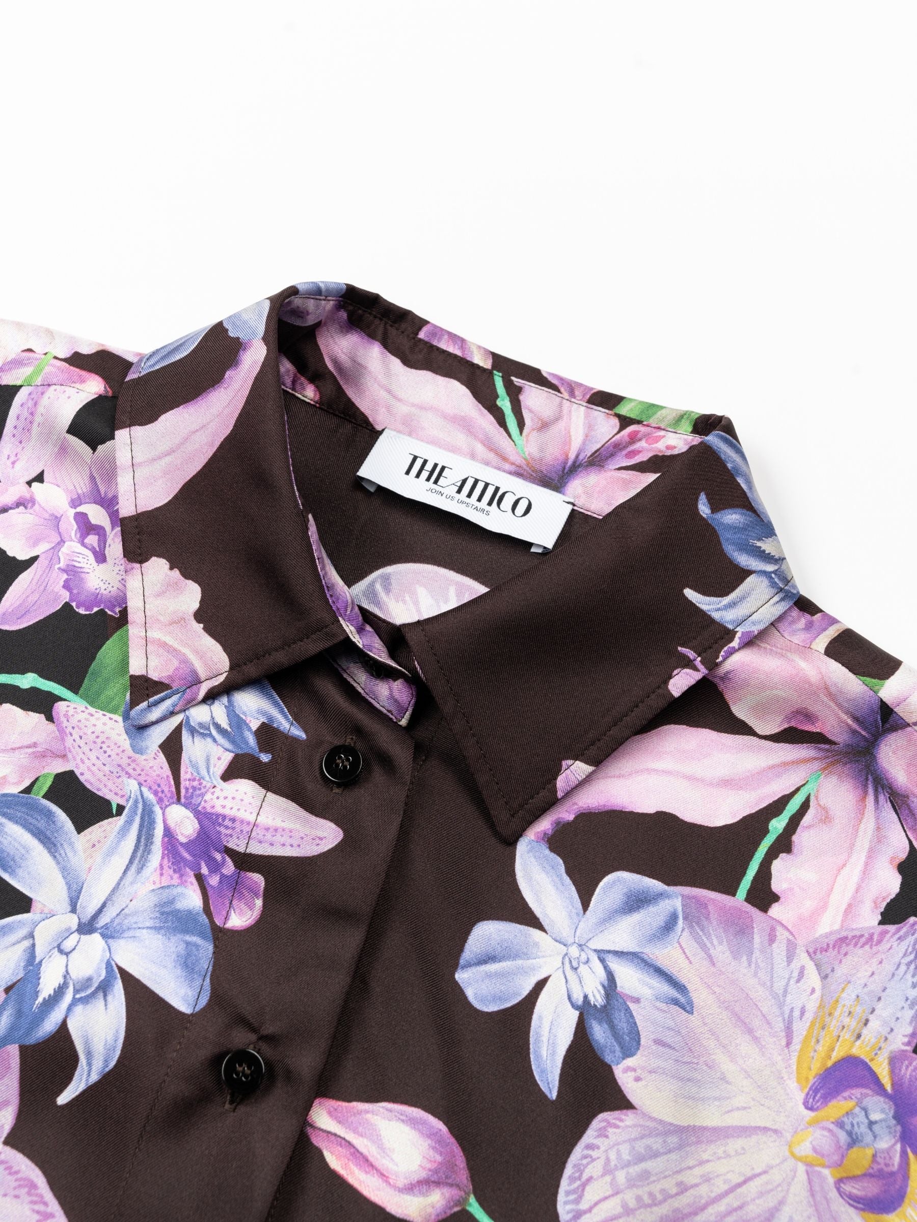The Attico Flower printed silk twill Shirt Multicolor