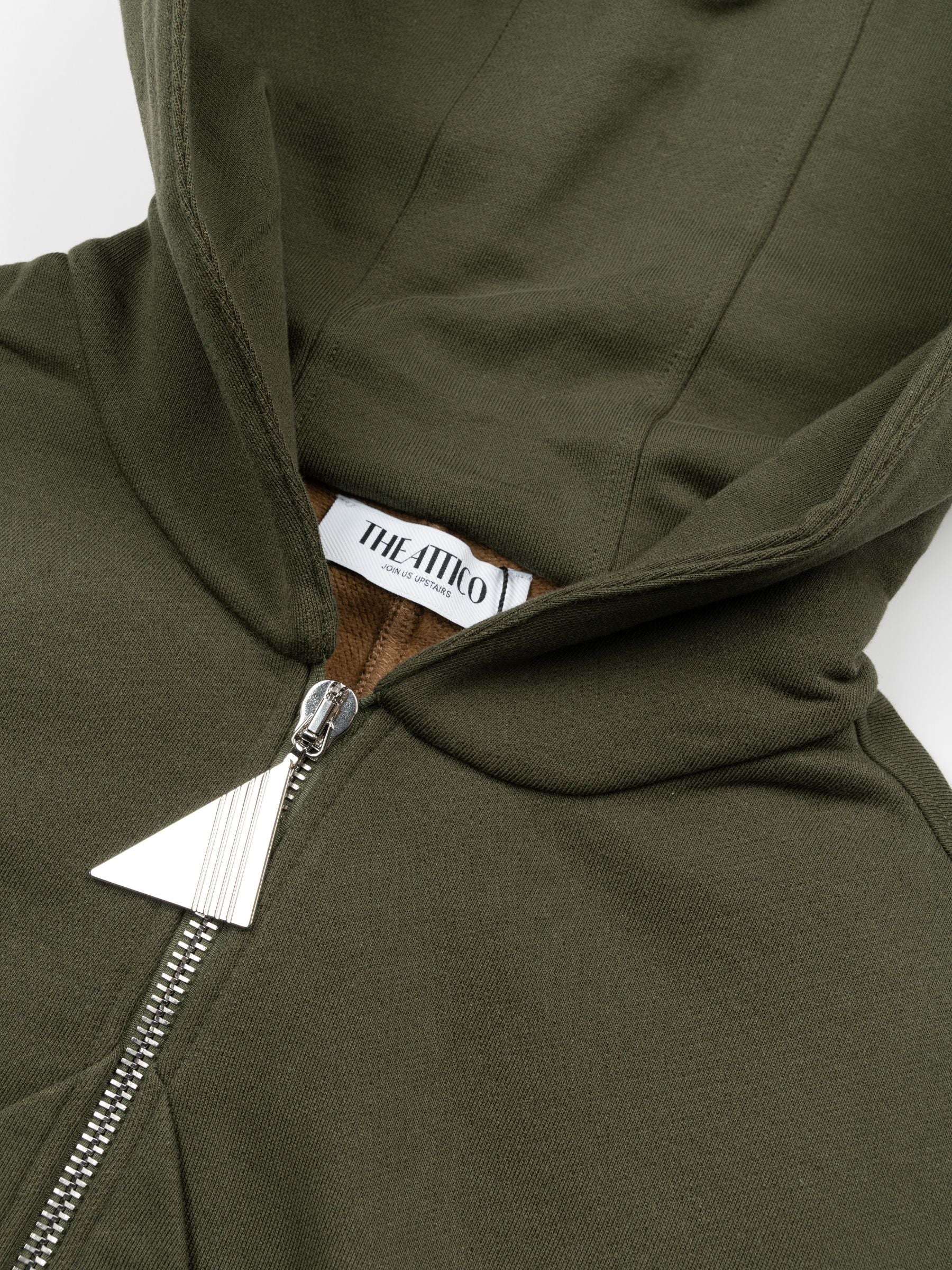 The Attico Hooded Sweatshirt Jacket Forest Green