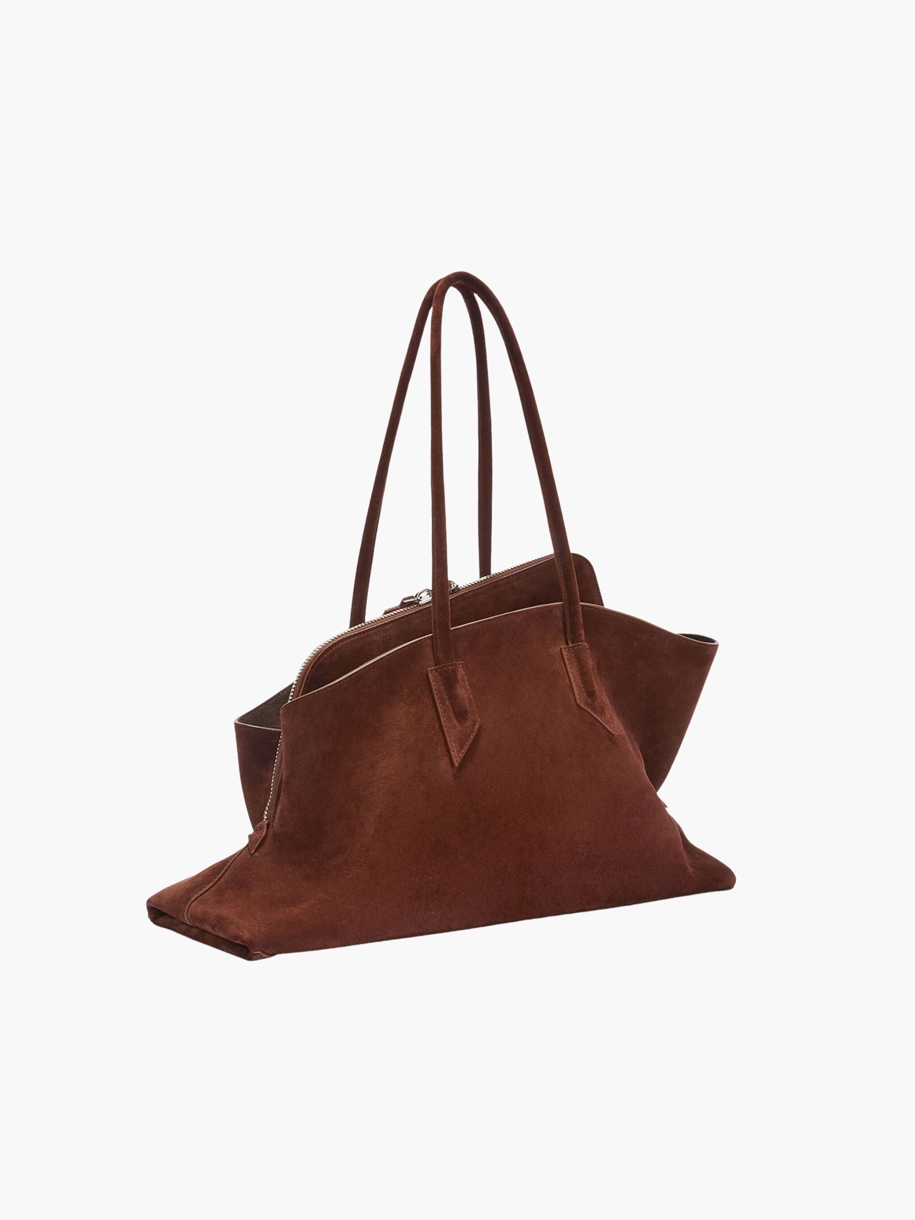 The Attico La Passeggiata Medium Top Handle Bag Light Chocolate