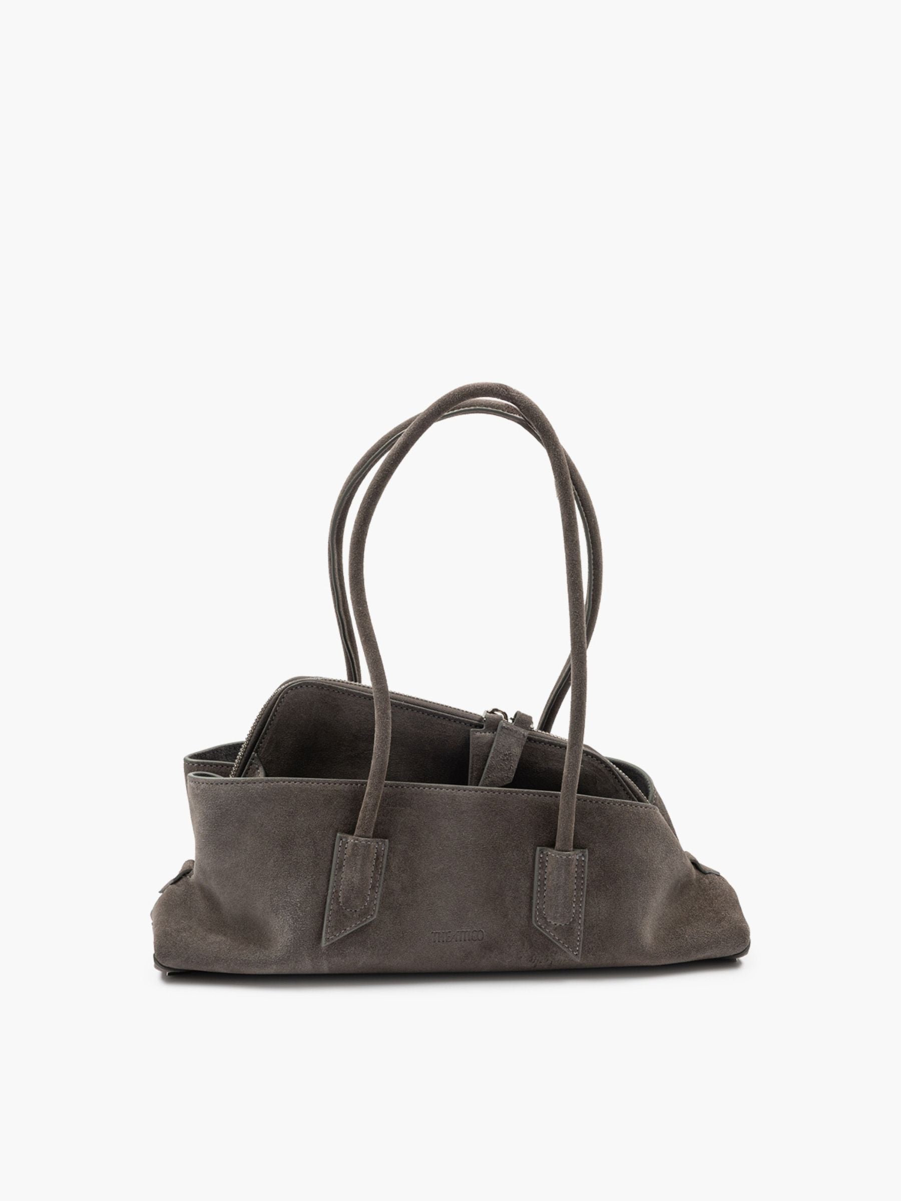 The Attico La Passeggiata Suede Brushed Small Bag Grey