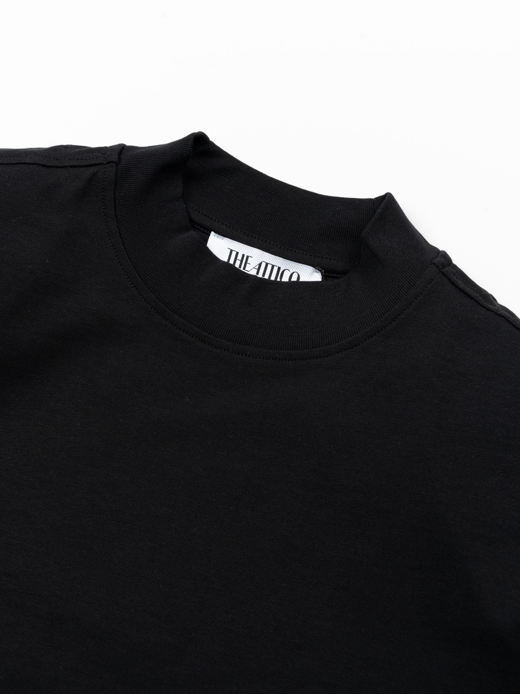 The Attico Shoulder Pad Tee Black