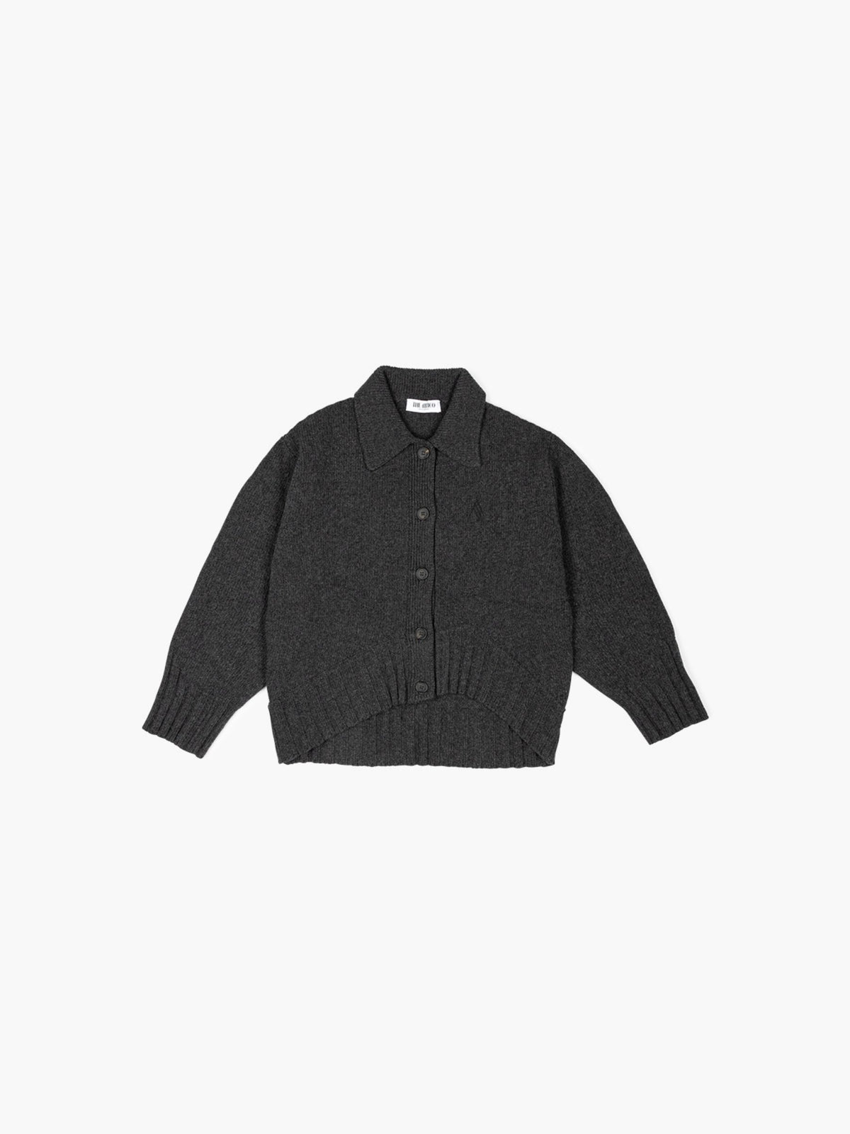 The Attico Wool Cashmere Cardigan Dark Grey